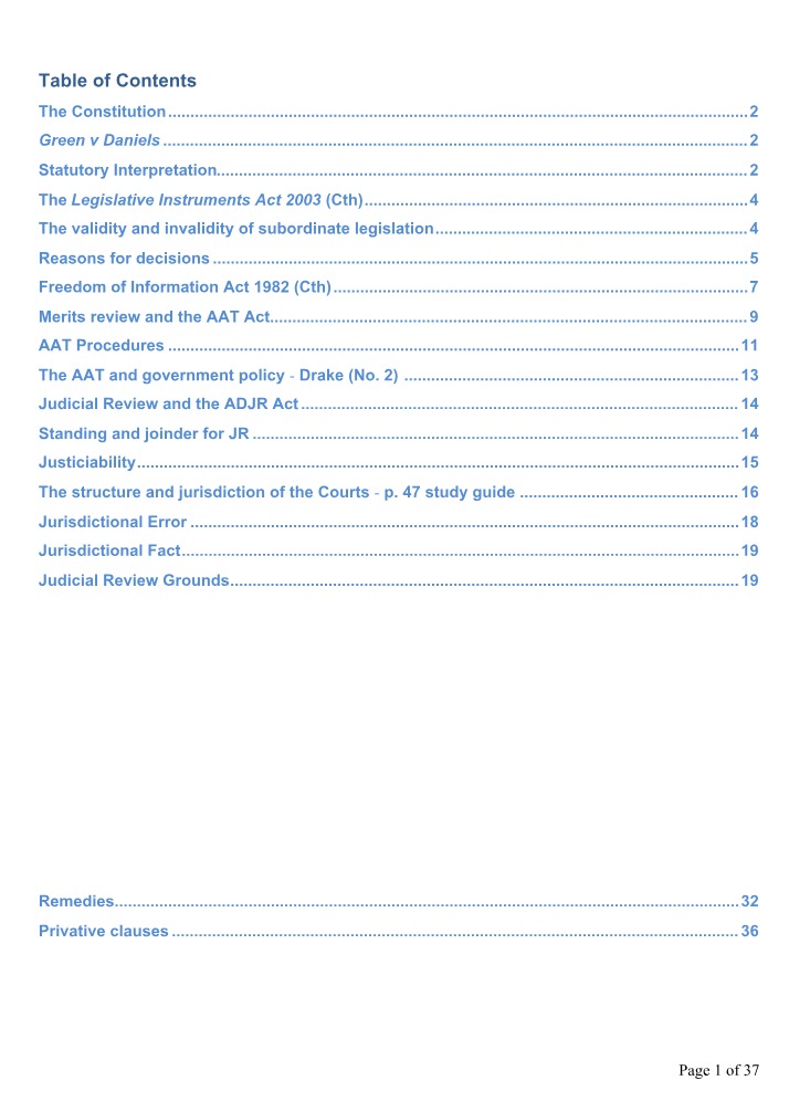 Administrative Law Exam Study Notes