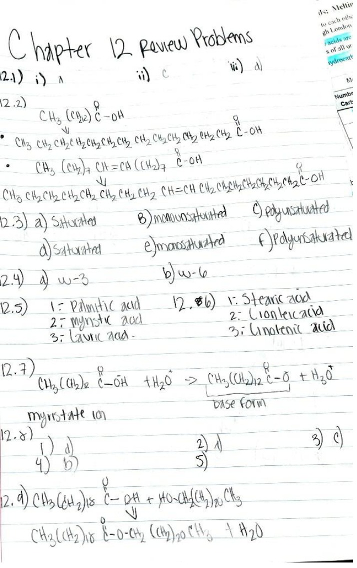 Review Problems for Chapter 12