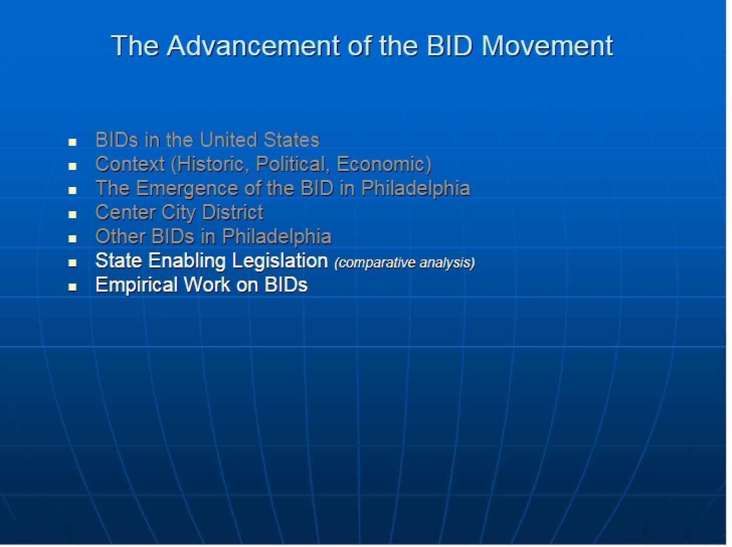 BID Movement Advancement