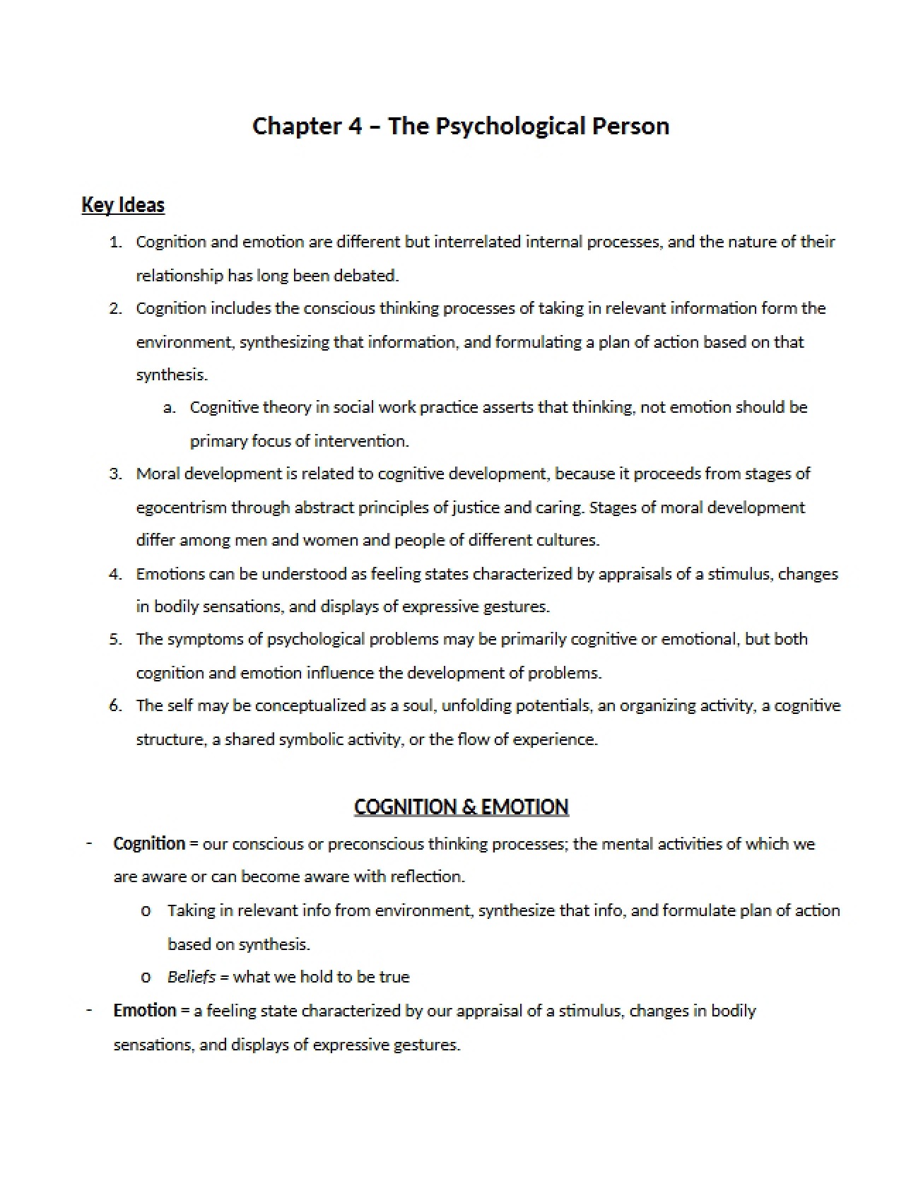 Chapter Four The Psychological Individual