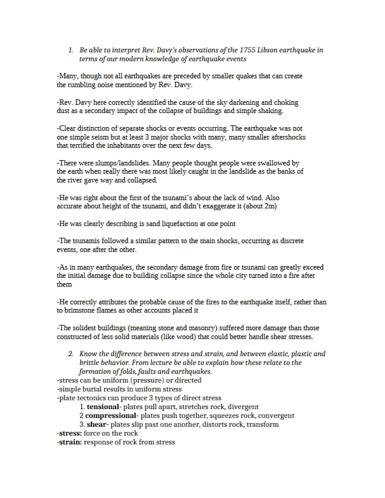 Geology Course Notes
