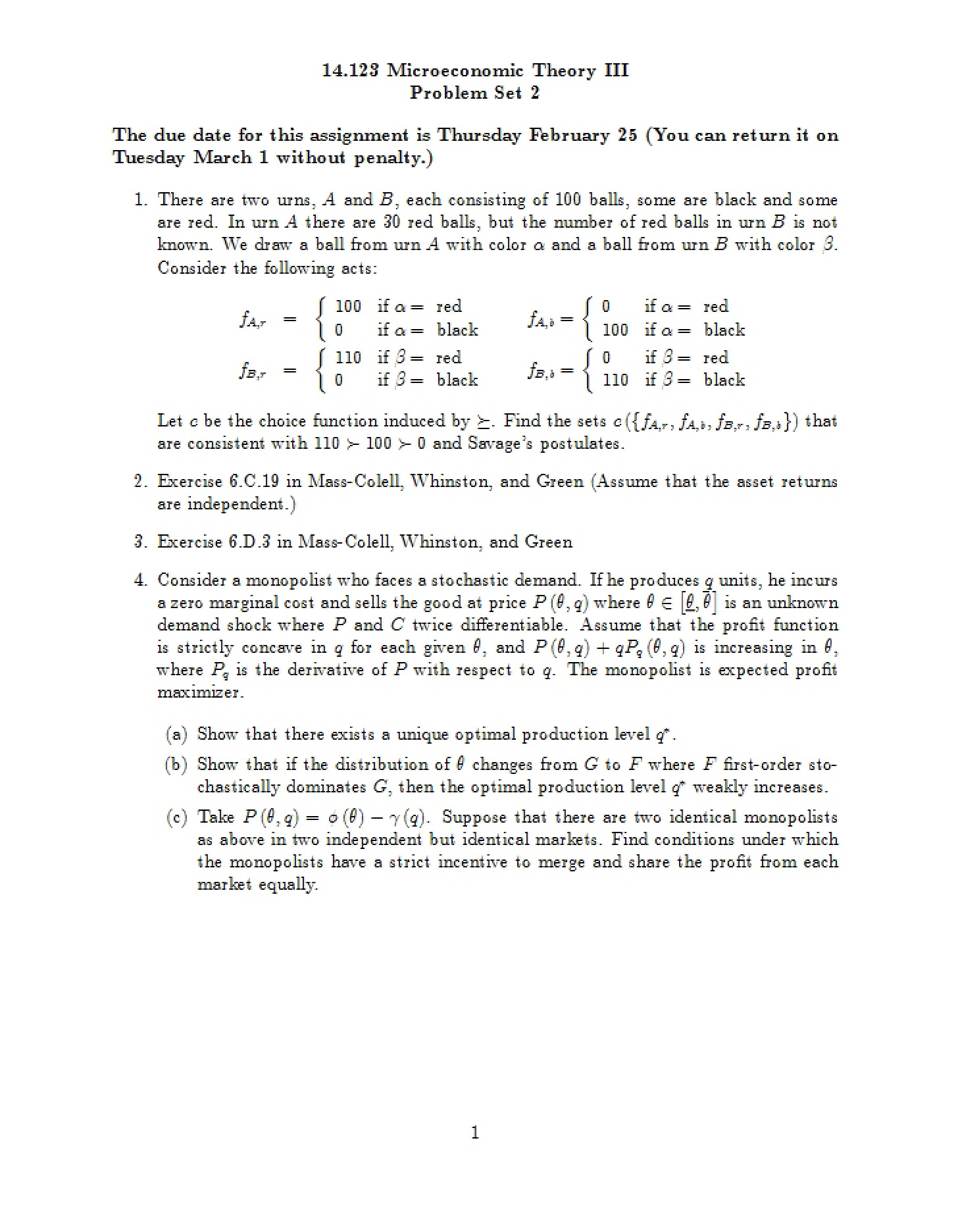 Second Problem Set
