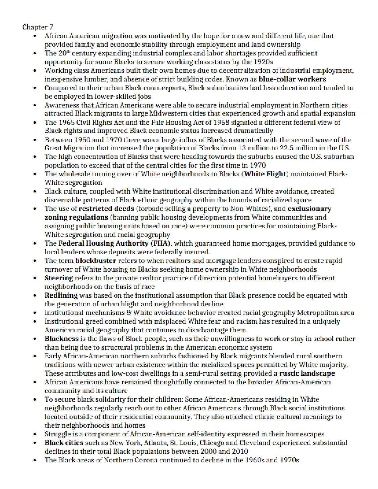 Geographies of the US Chapter Seven Notes