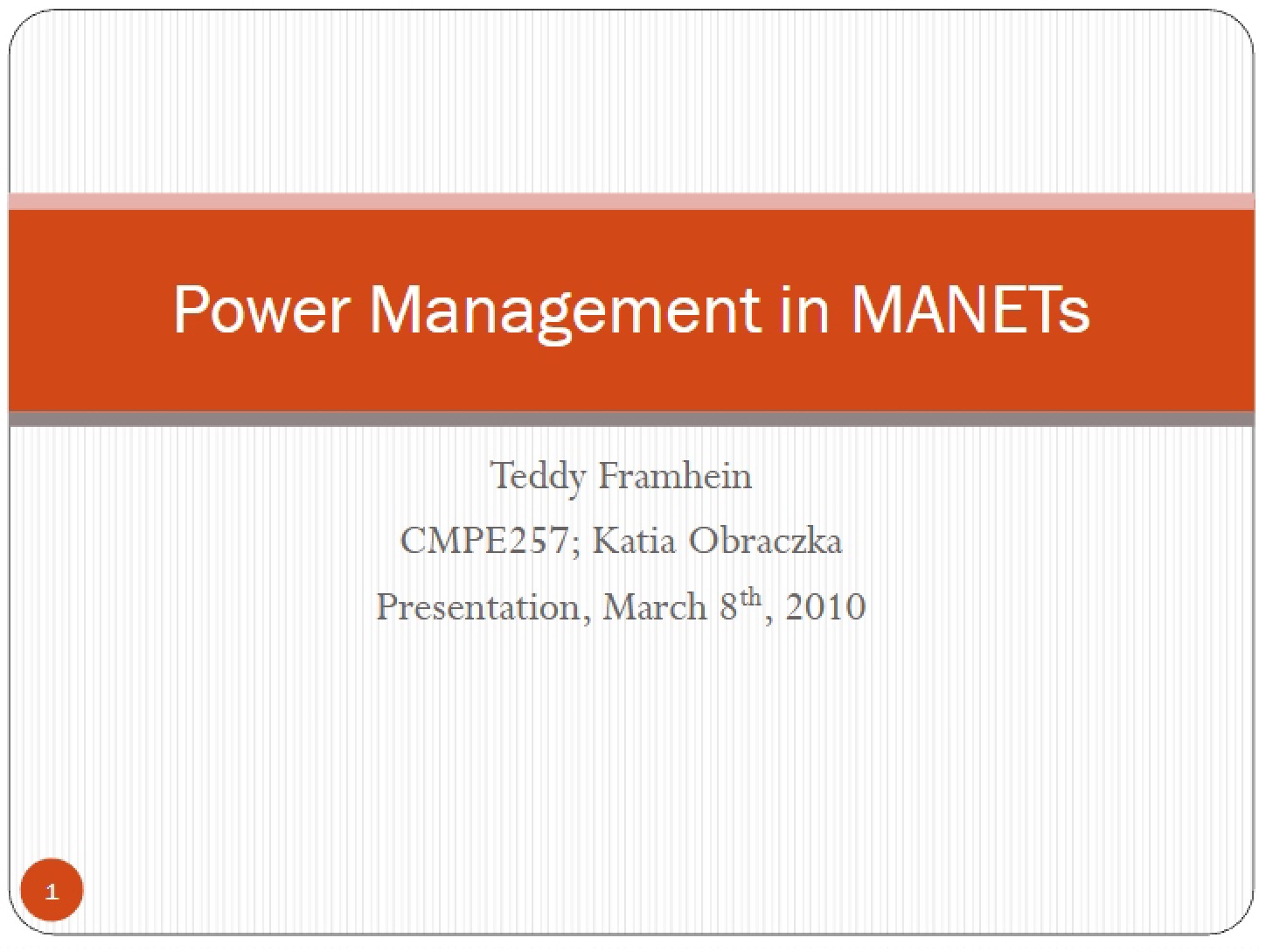 Power Management and Topology Part II