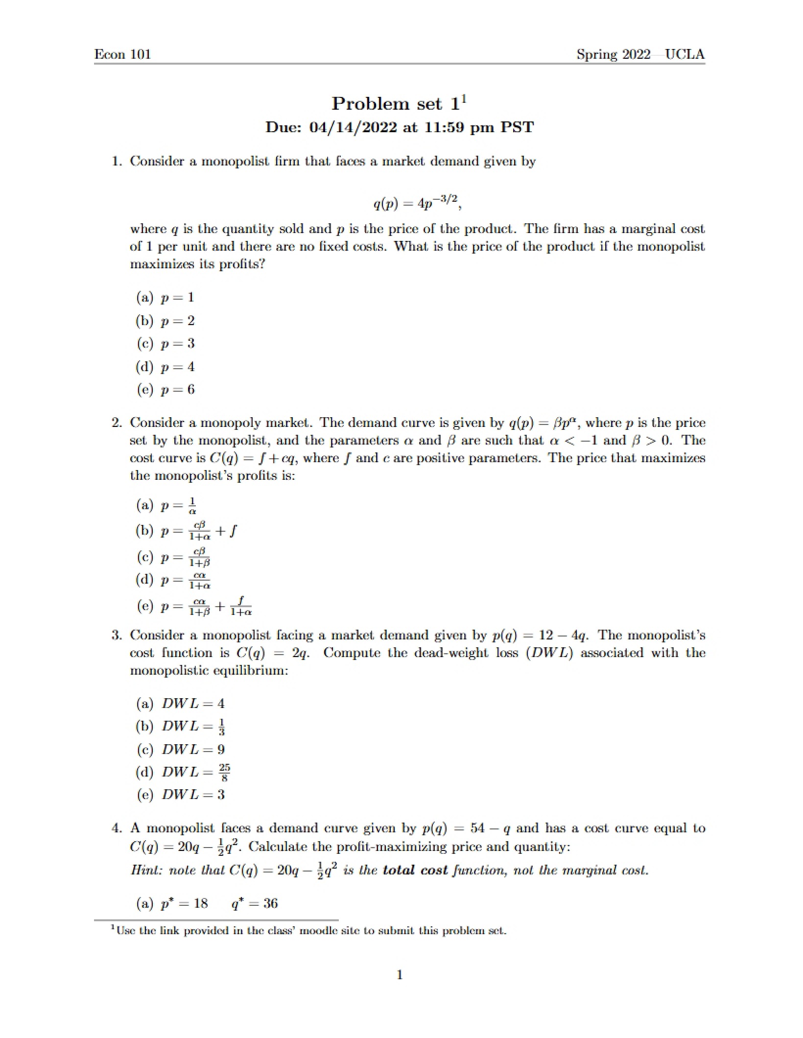 First Problem Set