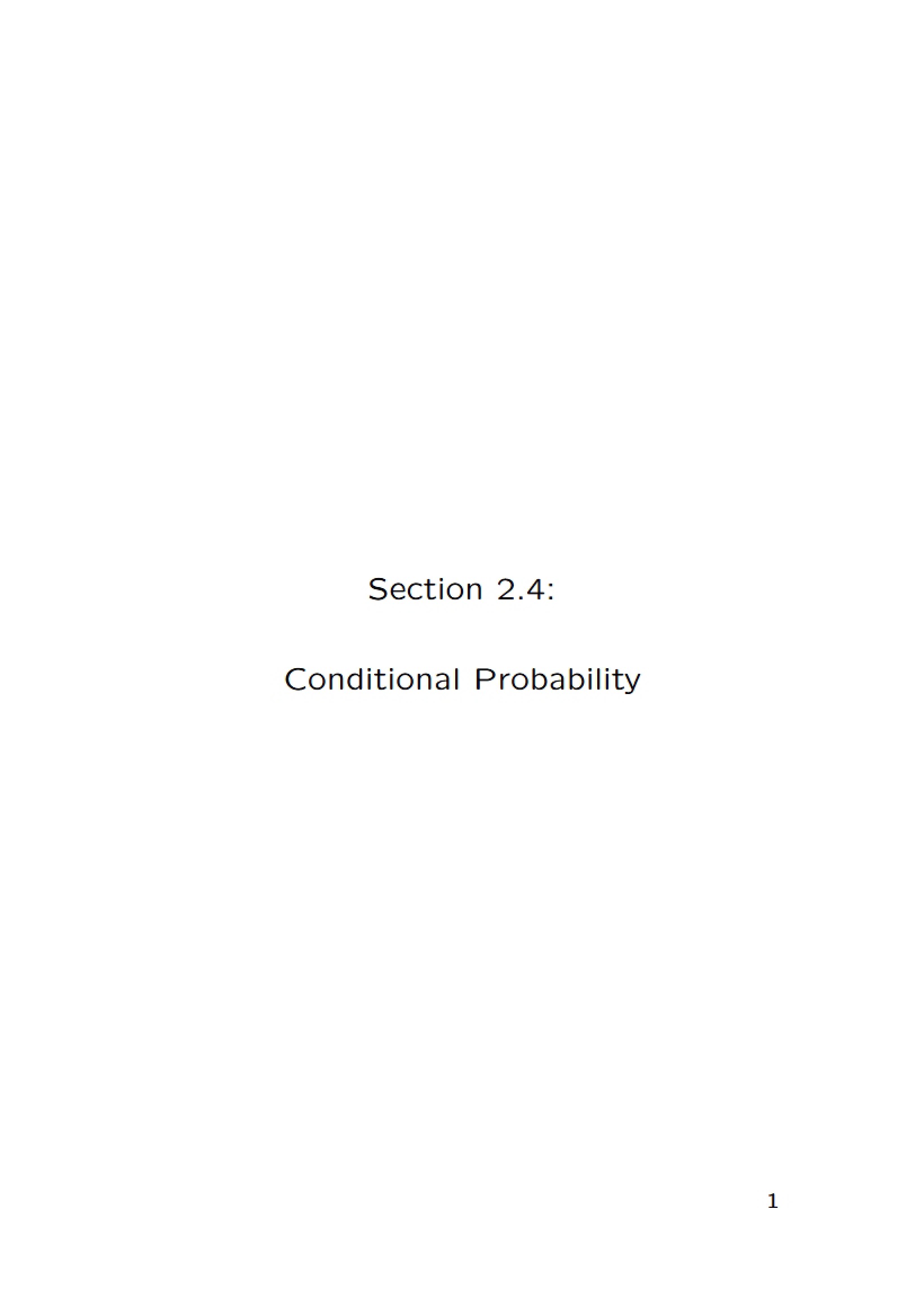 Probability Conditional