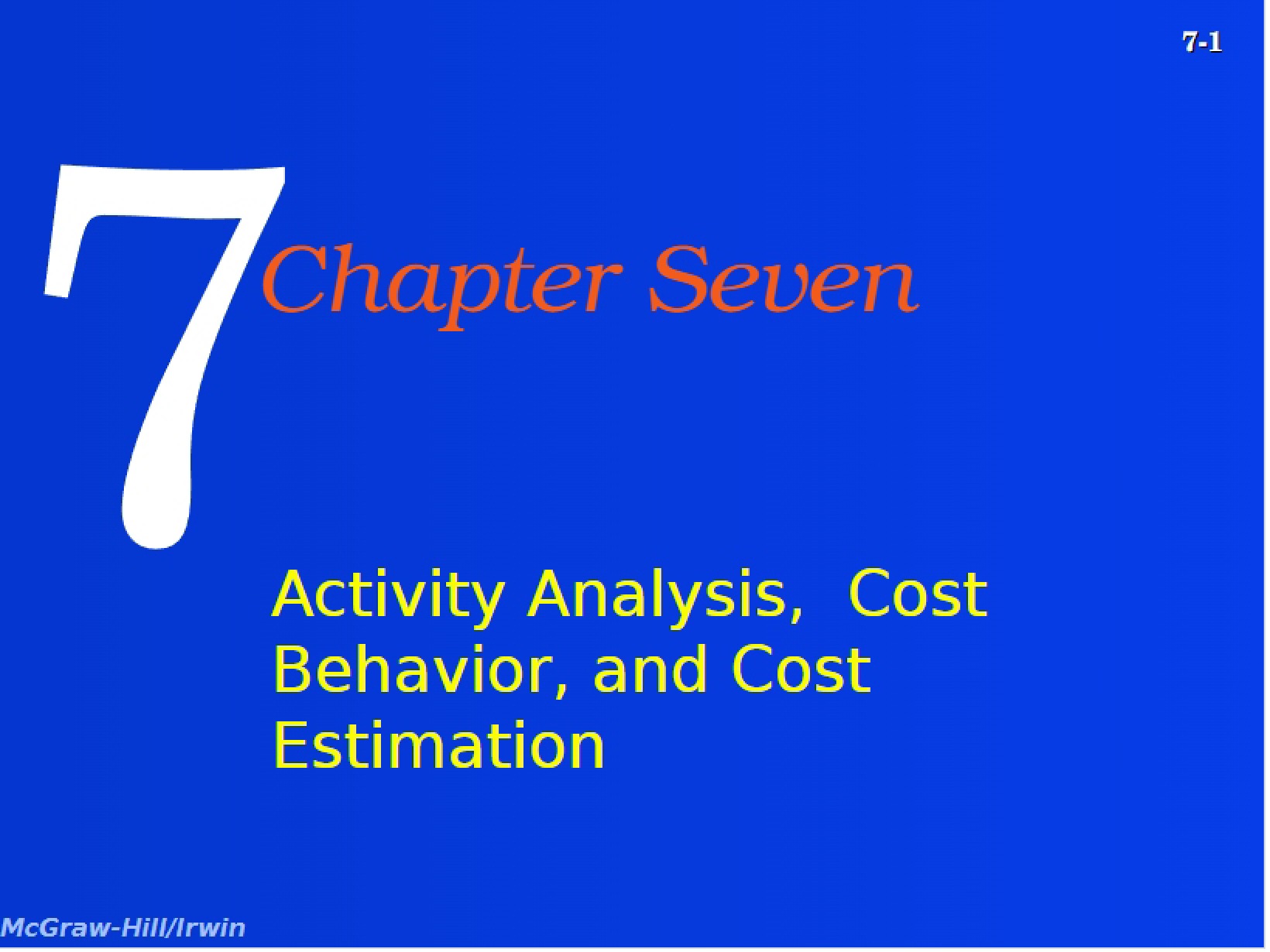 Managerial Accounting Chapter 7
