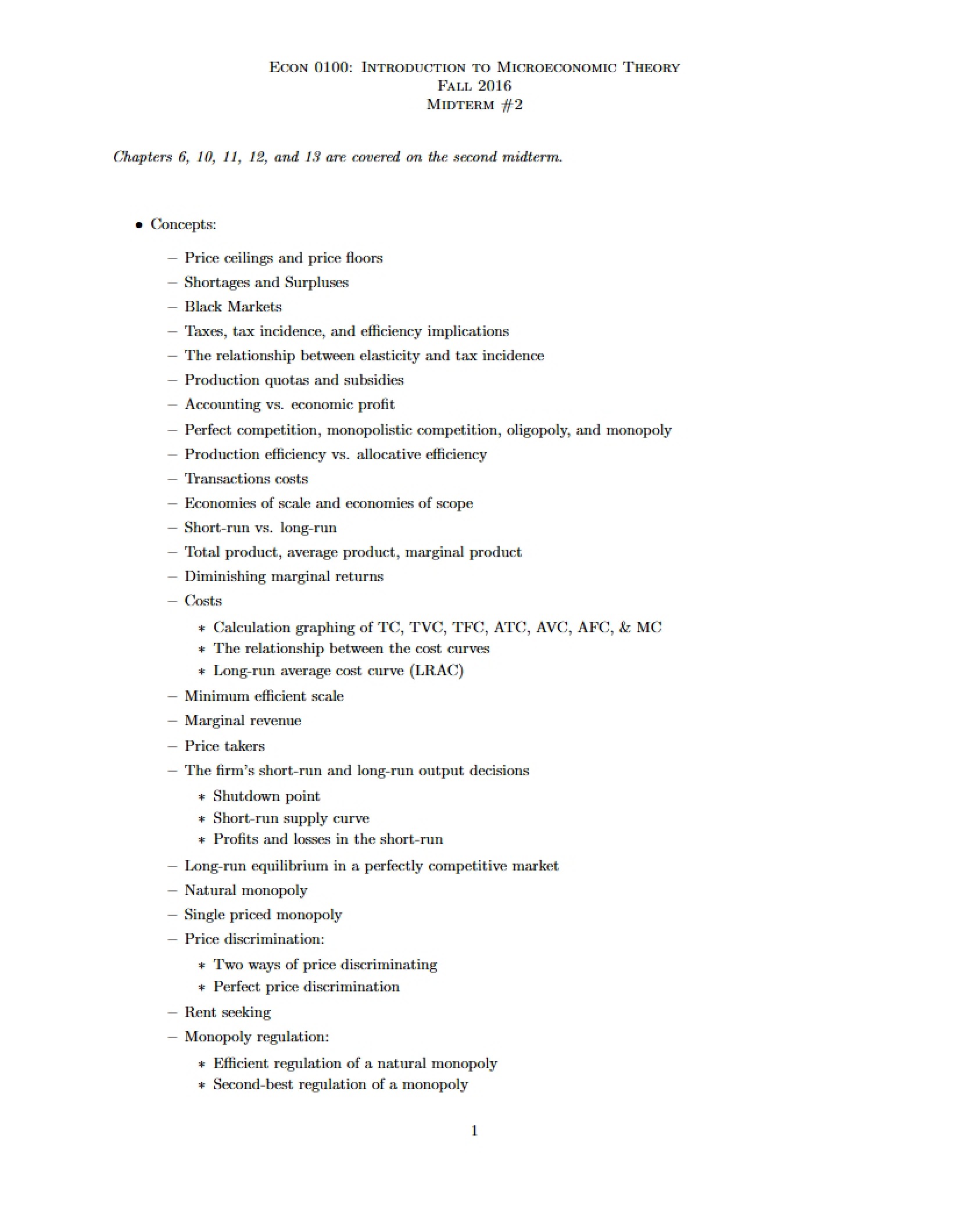 Second Exam Review Guide