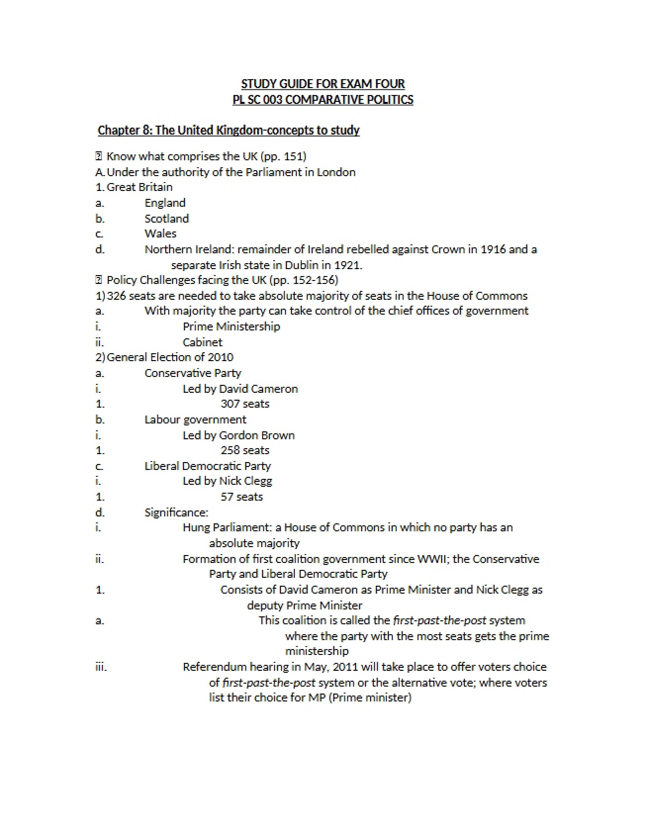 Exam Four Study Guide