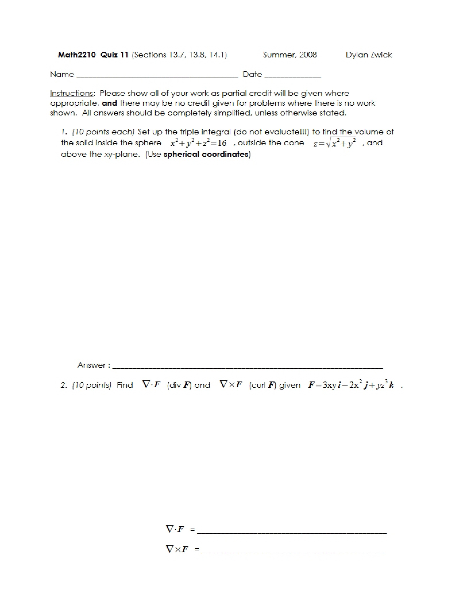 Class Quiz