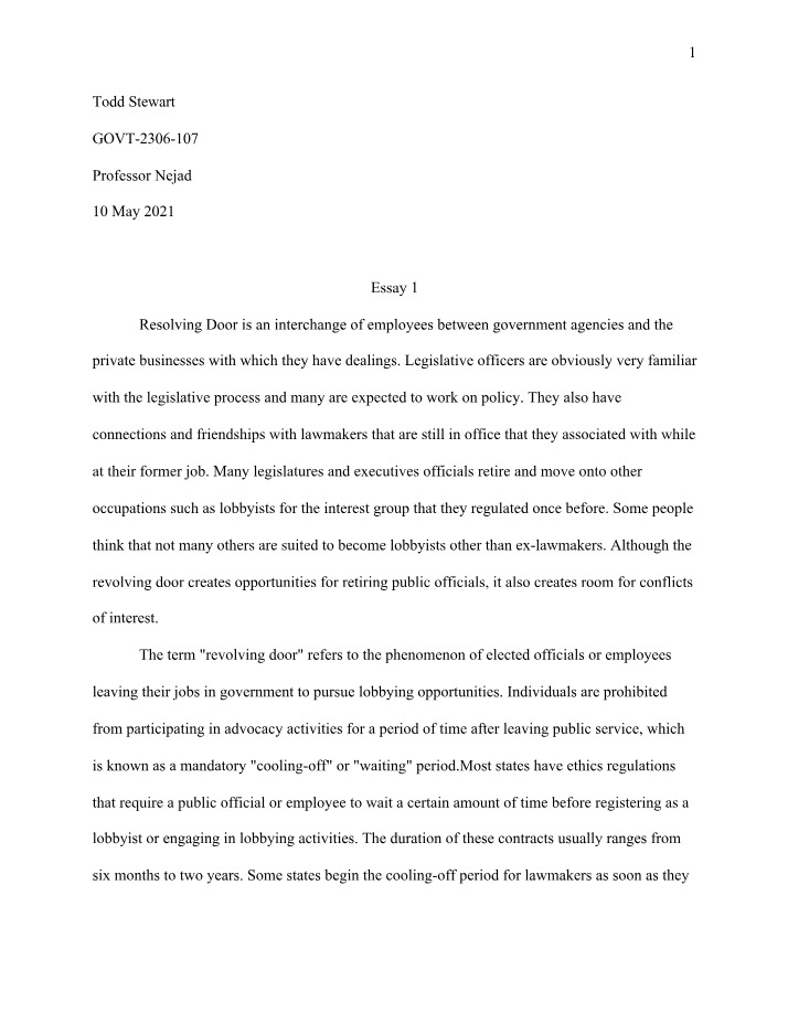 Composition II - Essay 1
