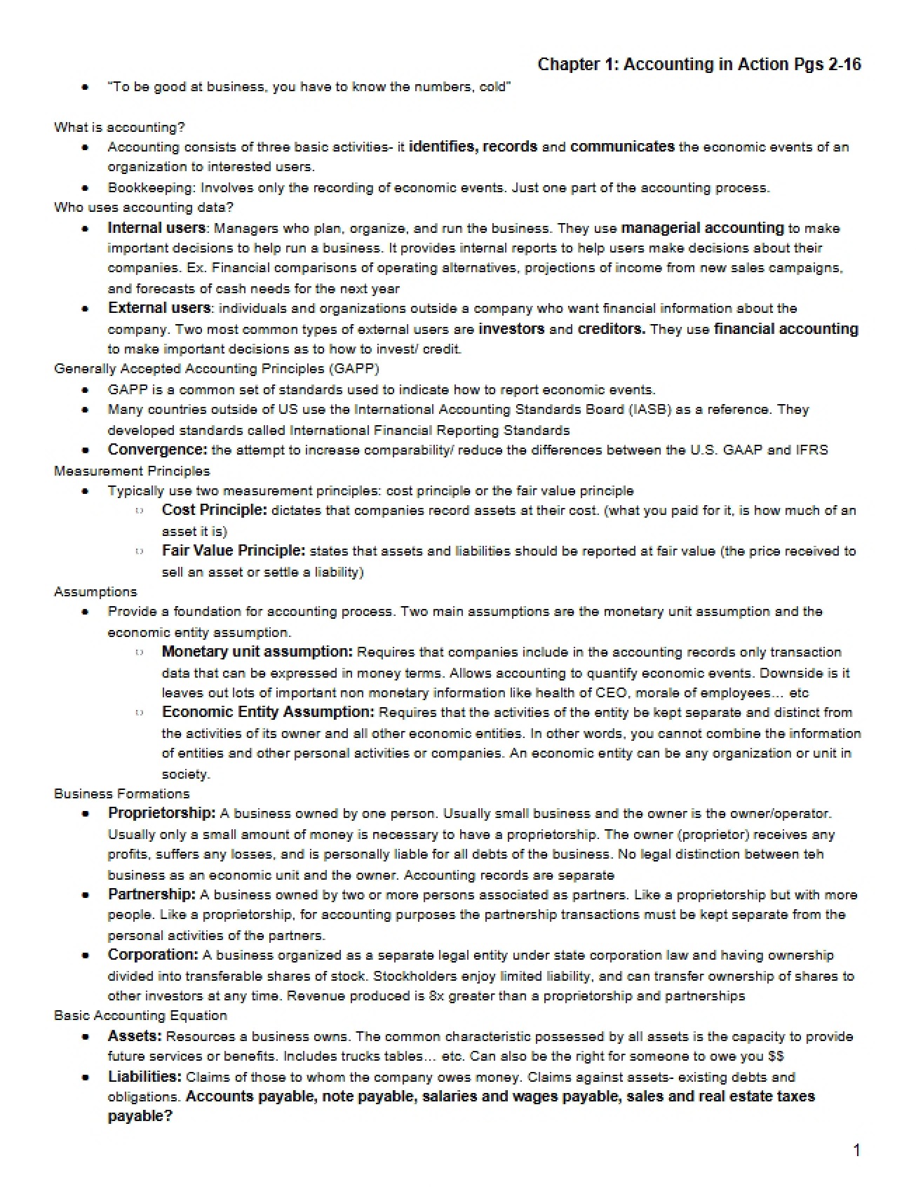 Accounting in Action (Chapter 1)