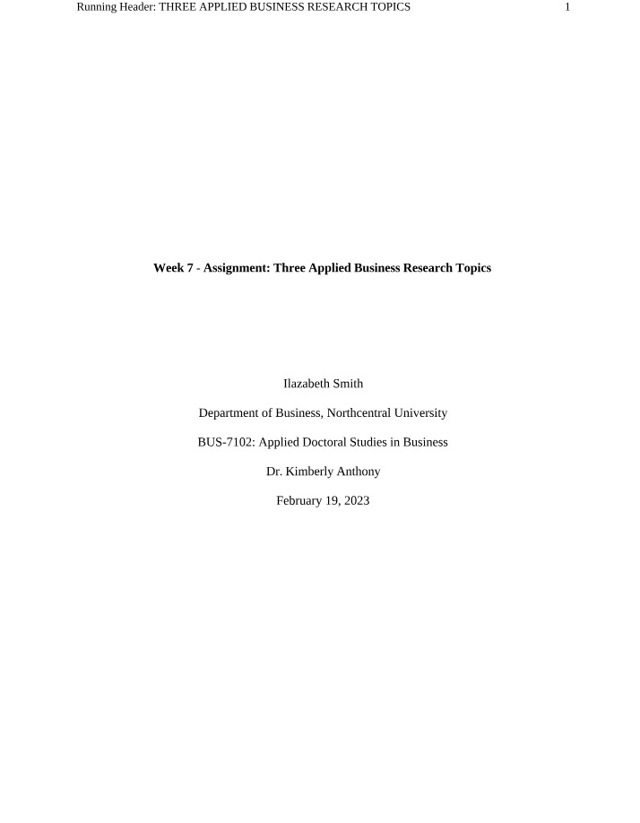 Self-confidence Loss in Applied Business