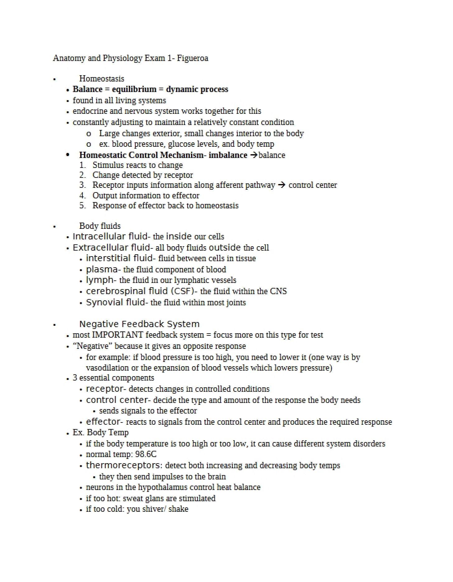 Anatomy and Physiology Test 1