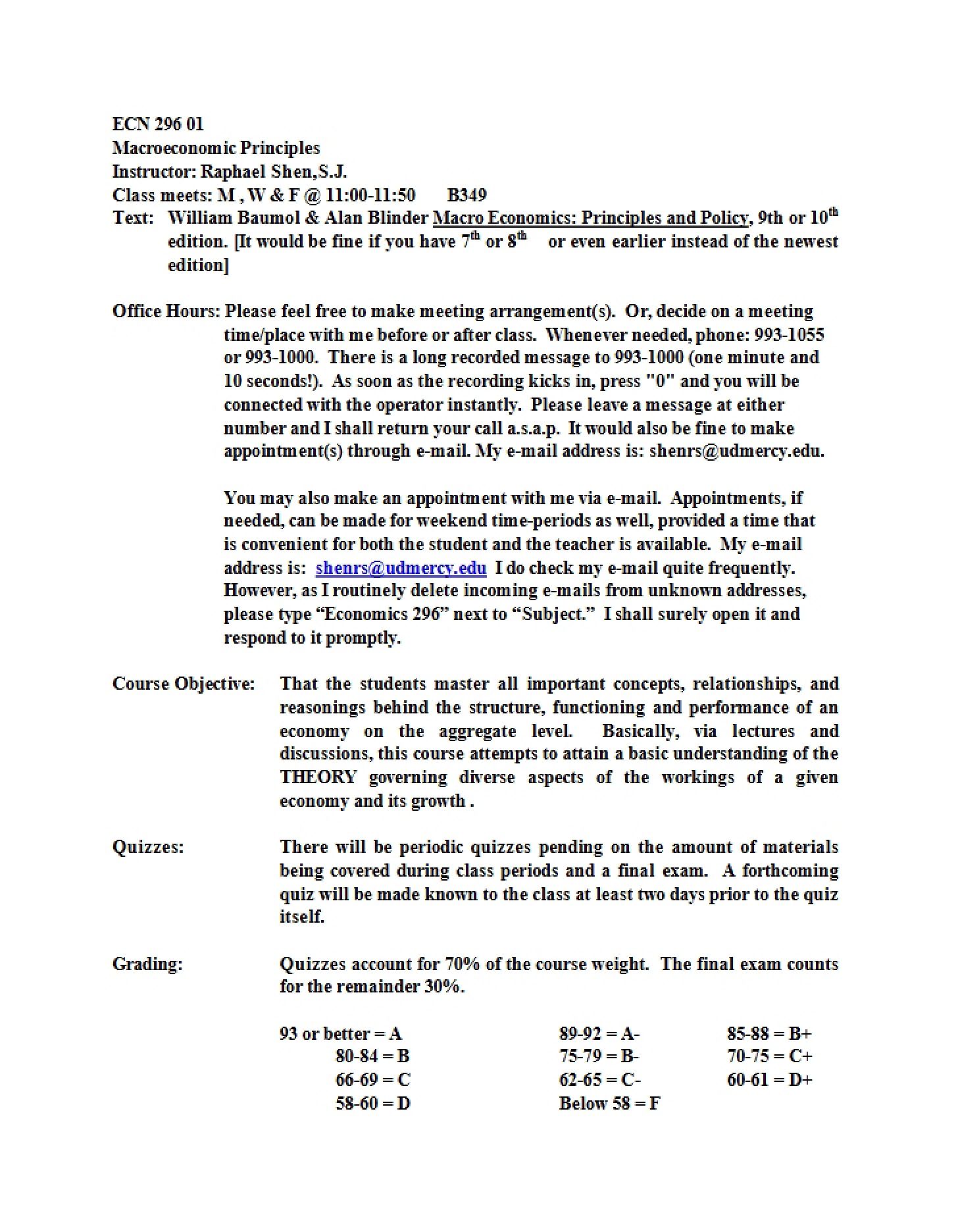 General Syllabus