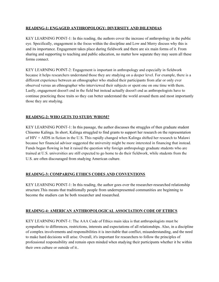 Notes on Ethics in Ethnographic Research