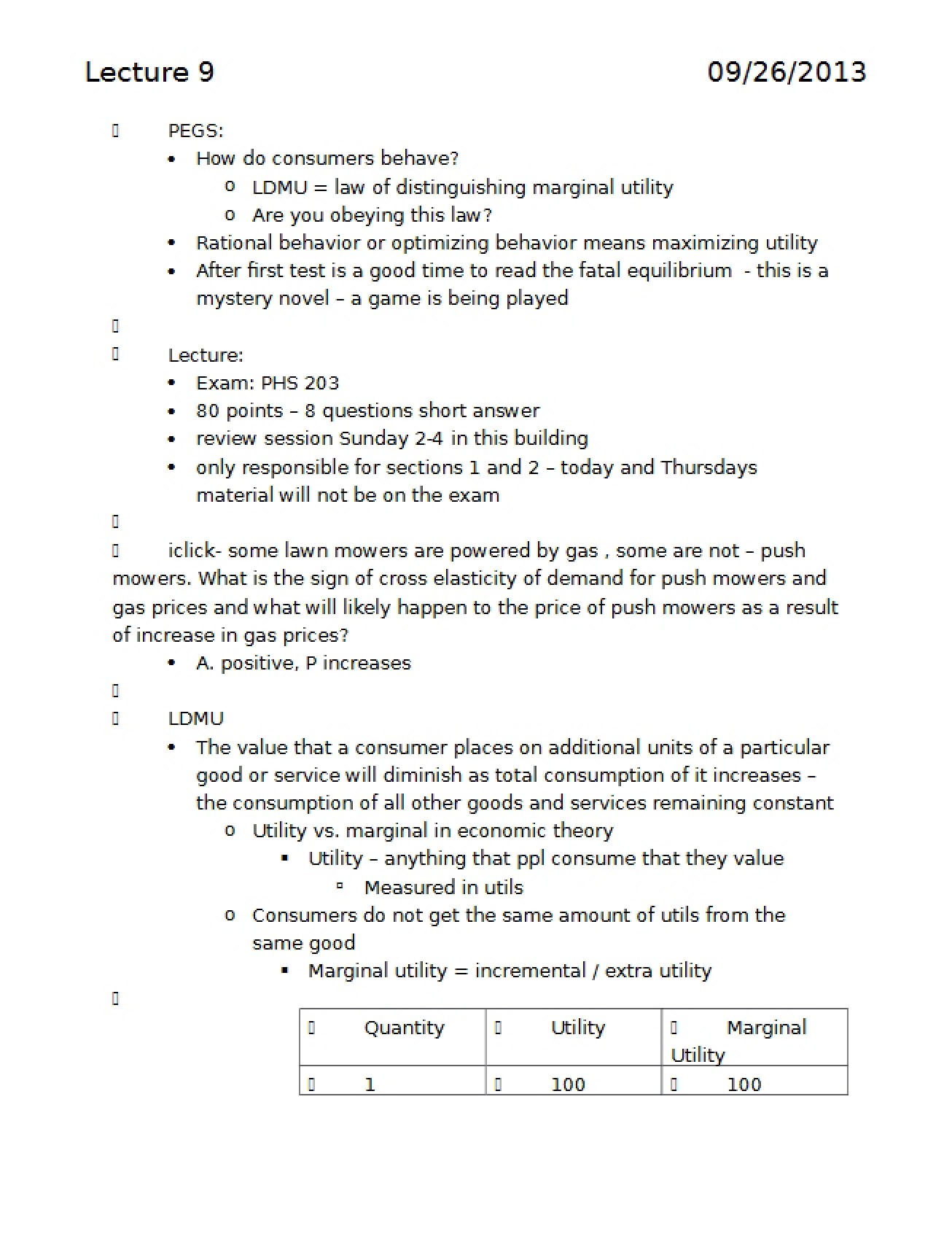 Econ 201 Exam 2 Notes