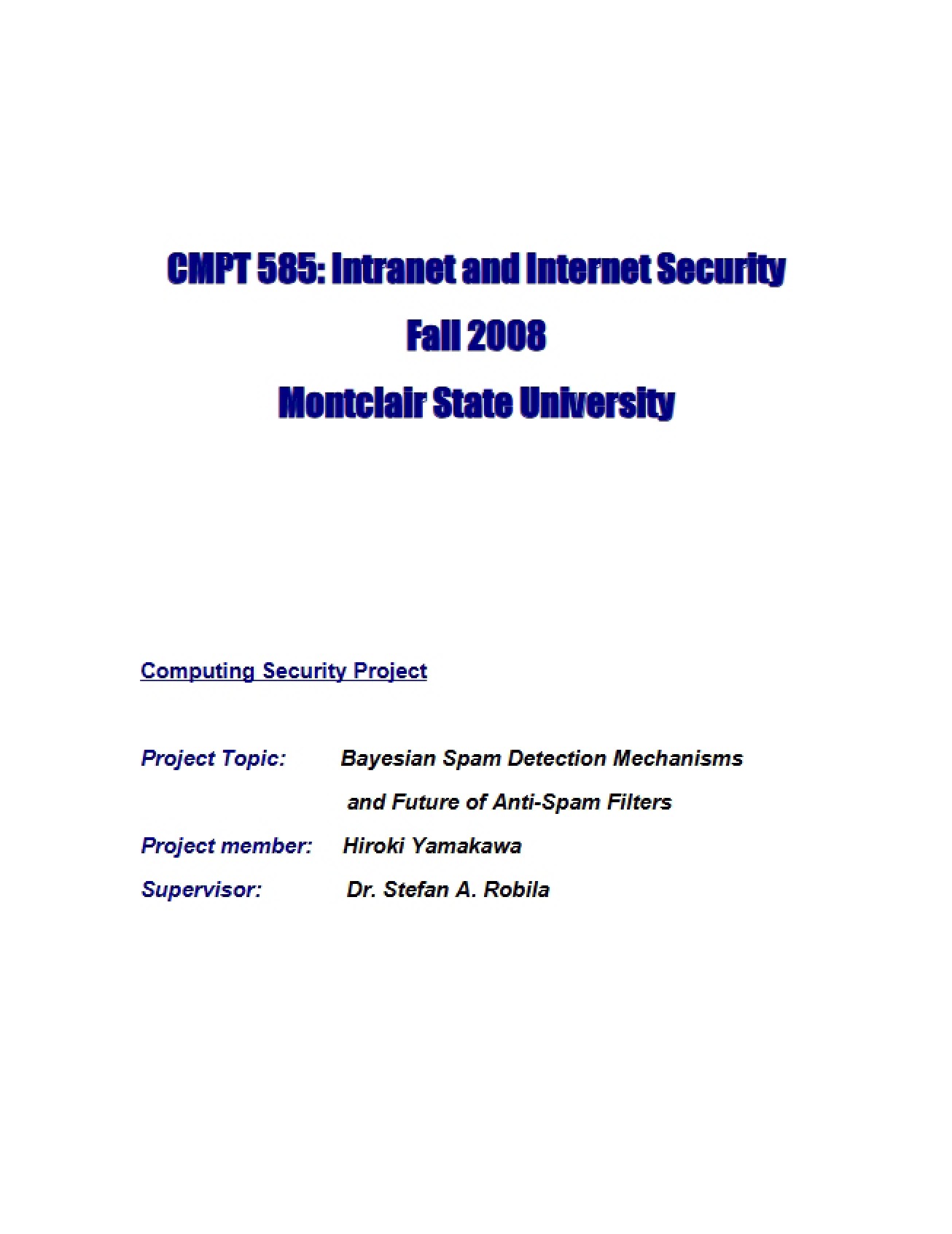 Internet and Intranet Security