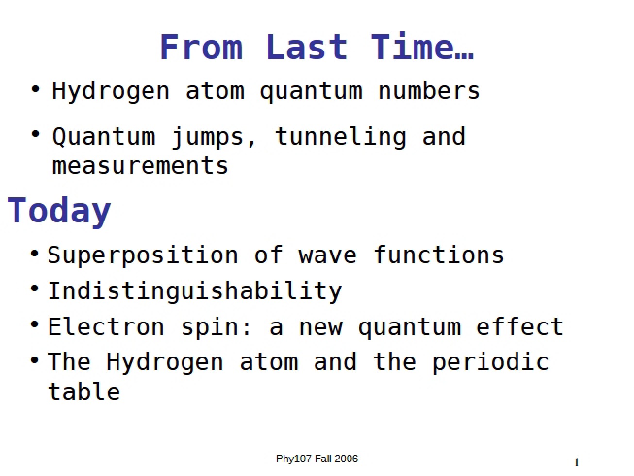 Phy 107 Notes - Lecture 27