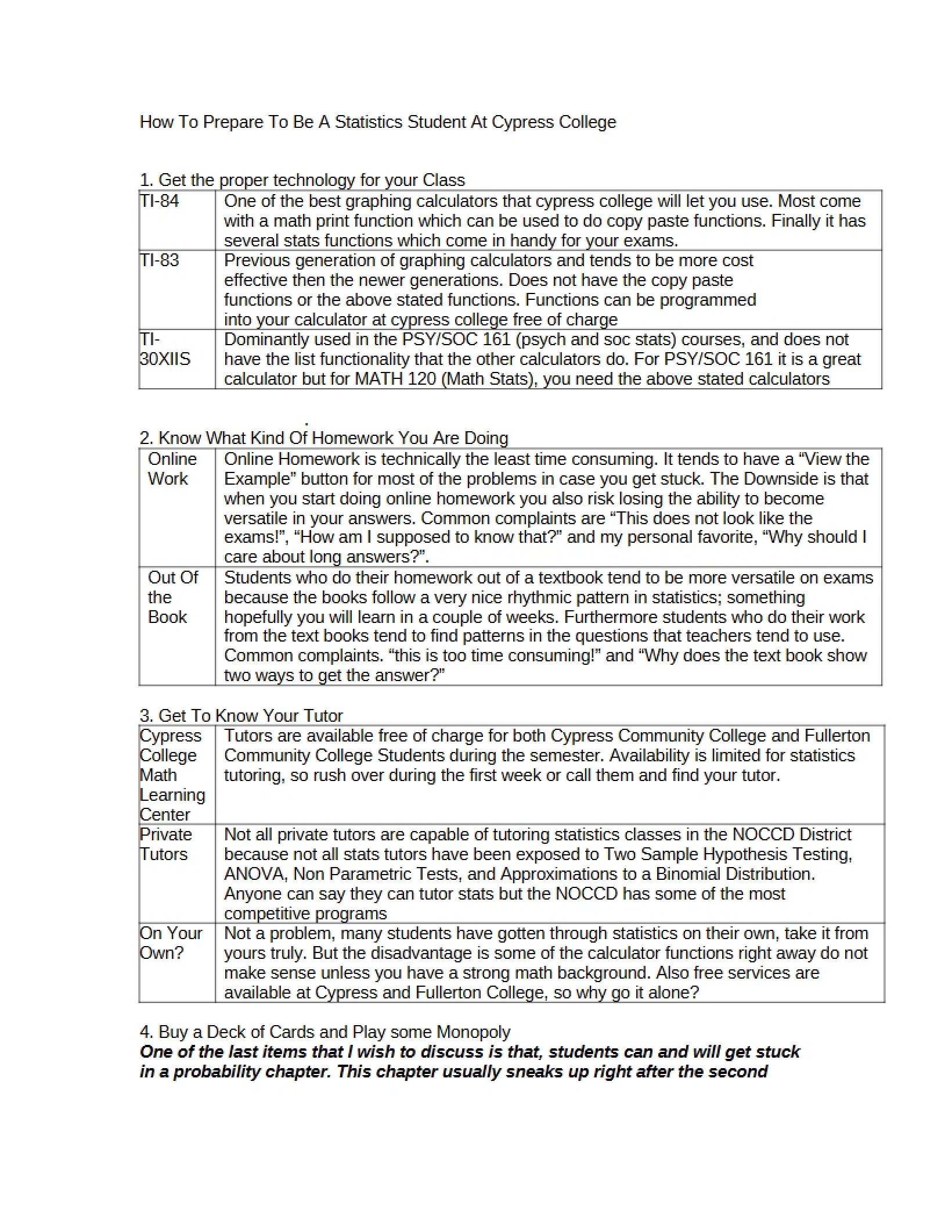 Probability and Statistics Notes