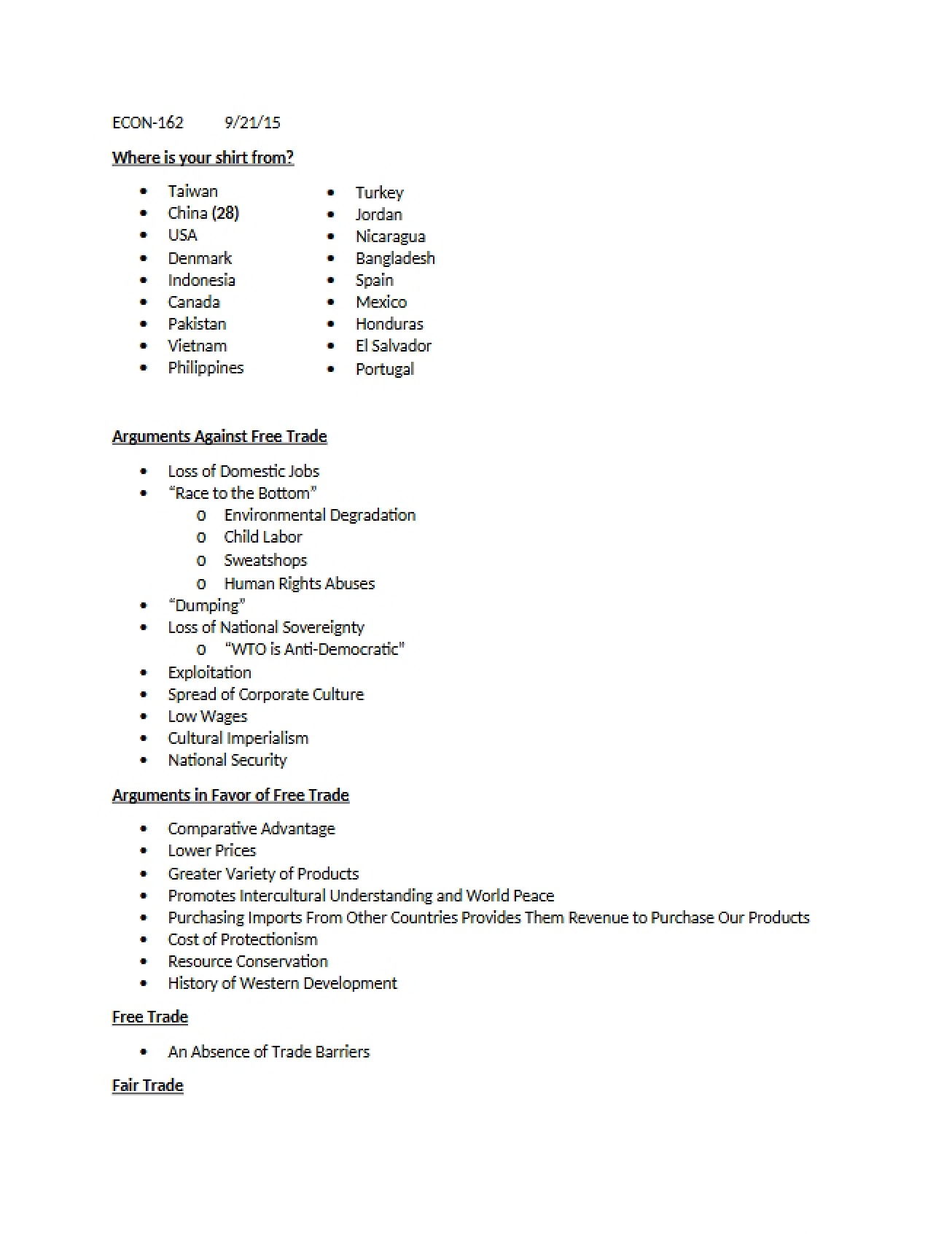 ECON 162 Notes Set 3
