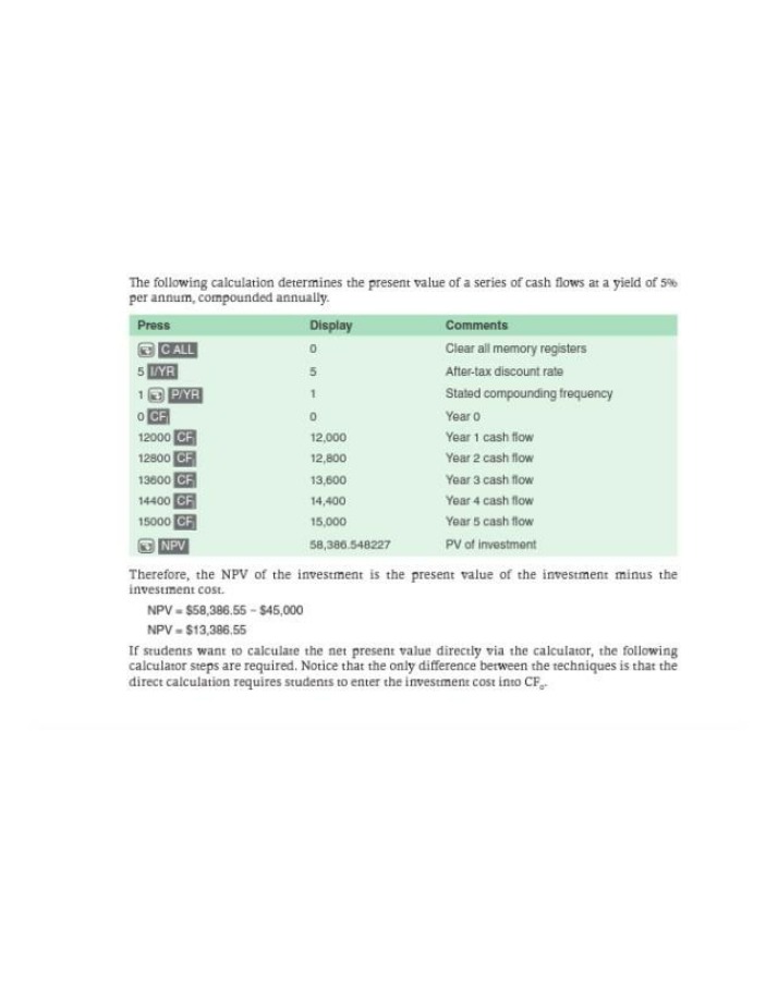 Explanation of Present Value Calculation