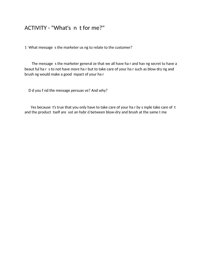 What's In It For Me Marketing Persuasion Analysis