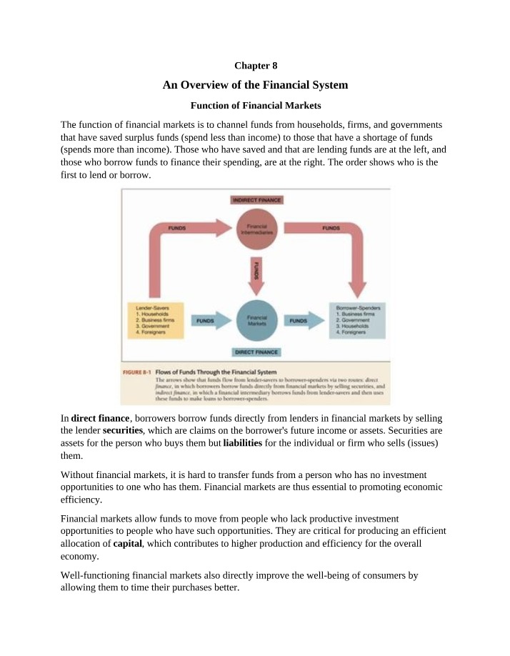 Financial System Function and Structure Overview