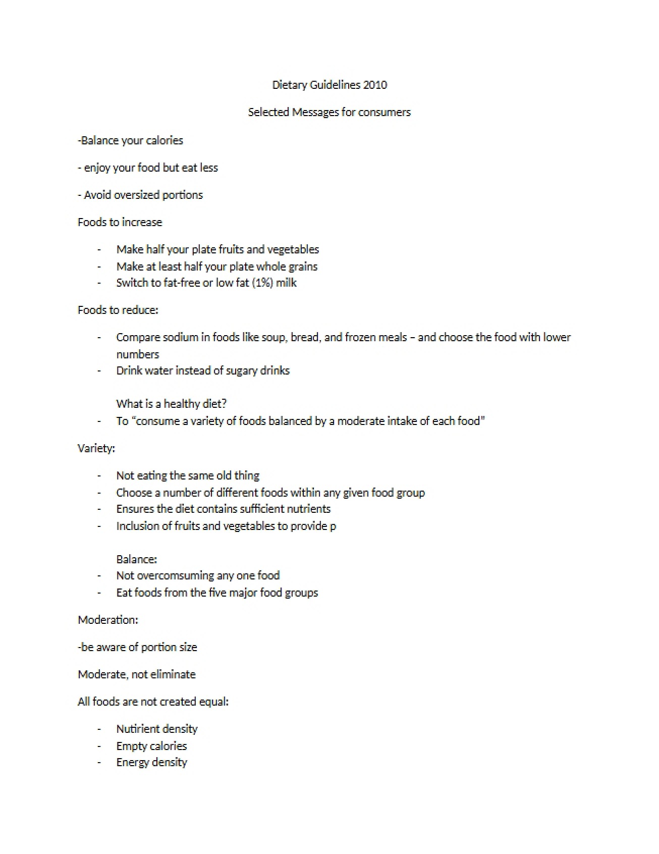 Human Nutrition Lecture Notes