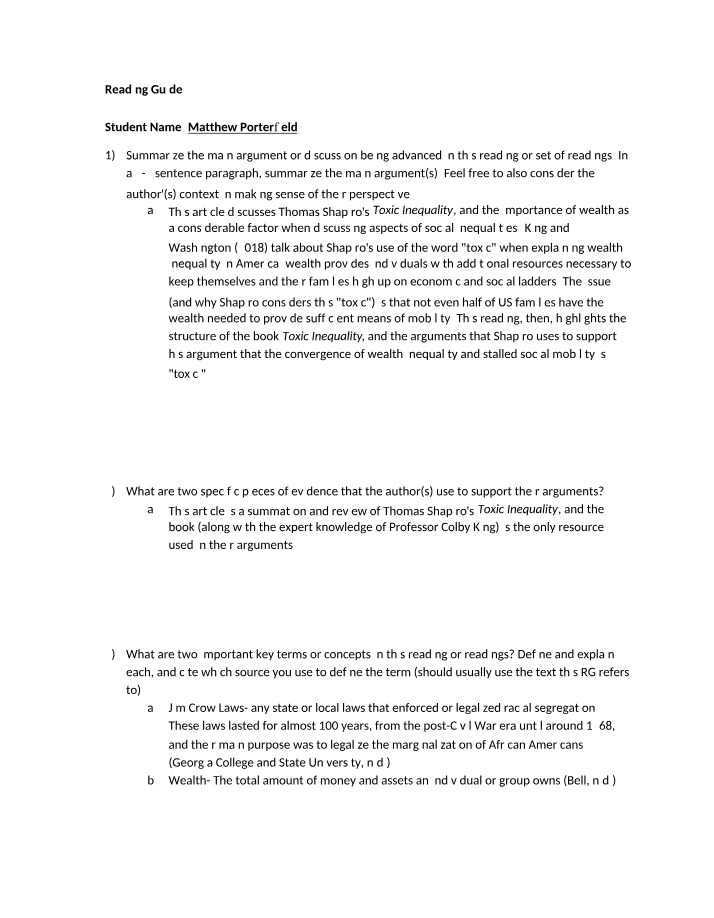 Toxic Inequality Reading Guide