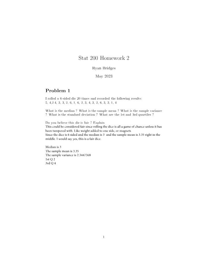 Homework 2 for STAT 200