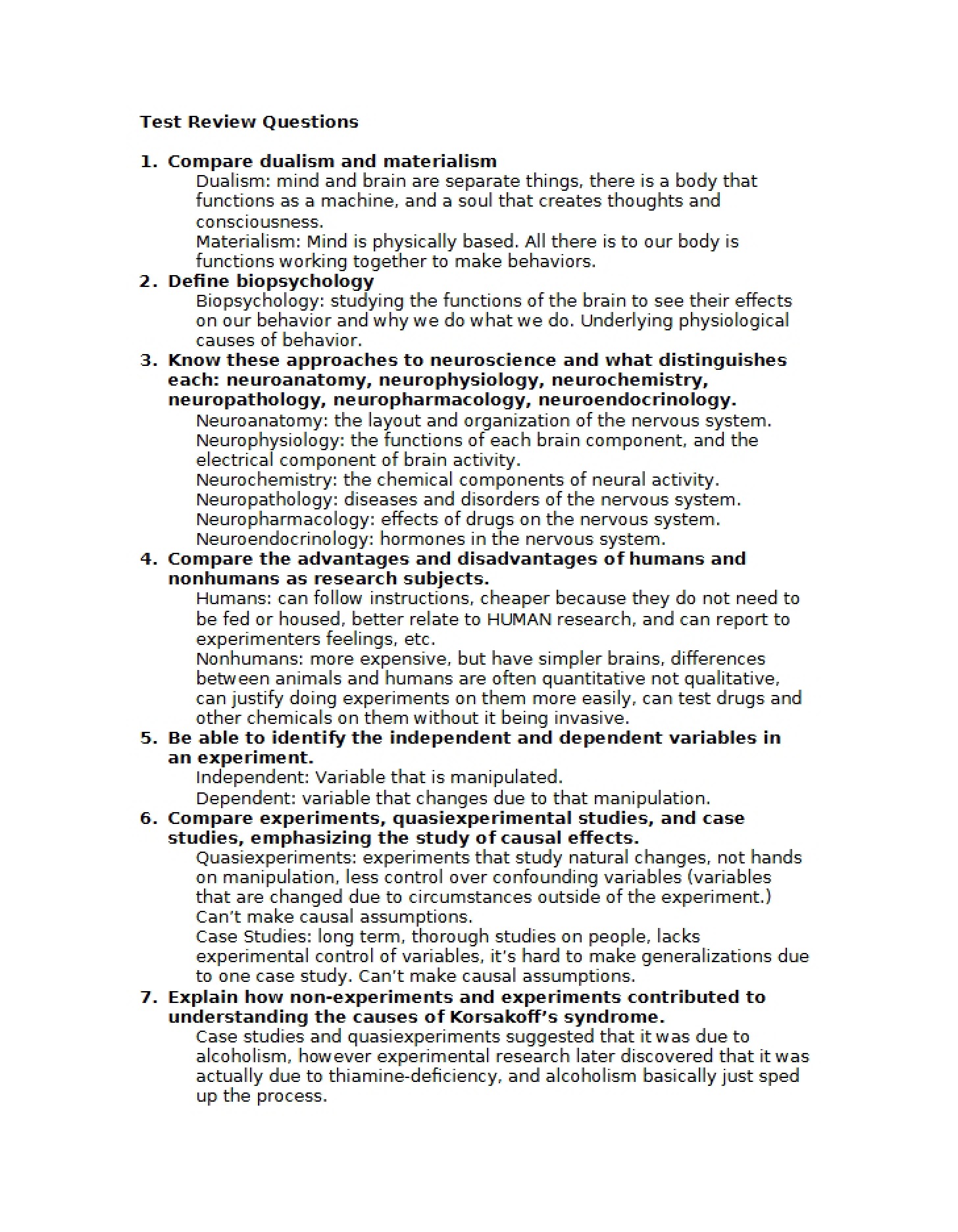 Test Preparation