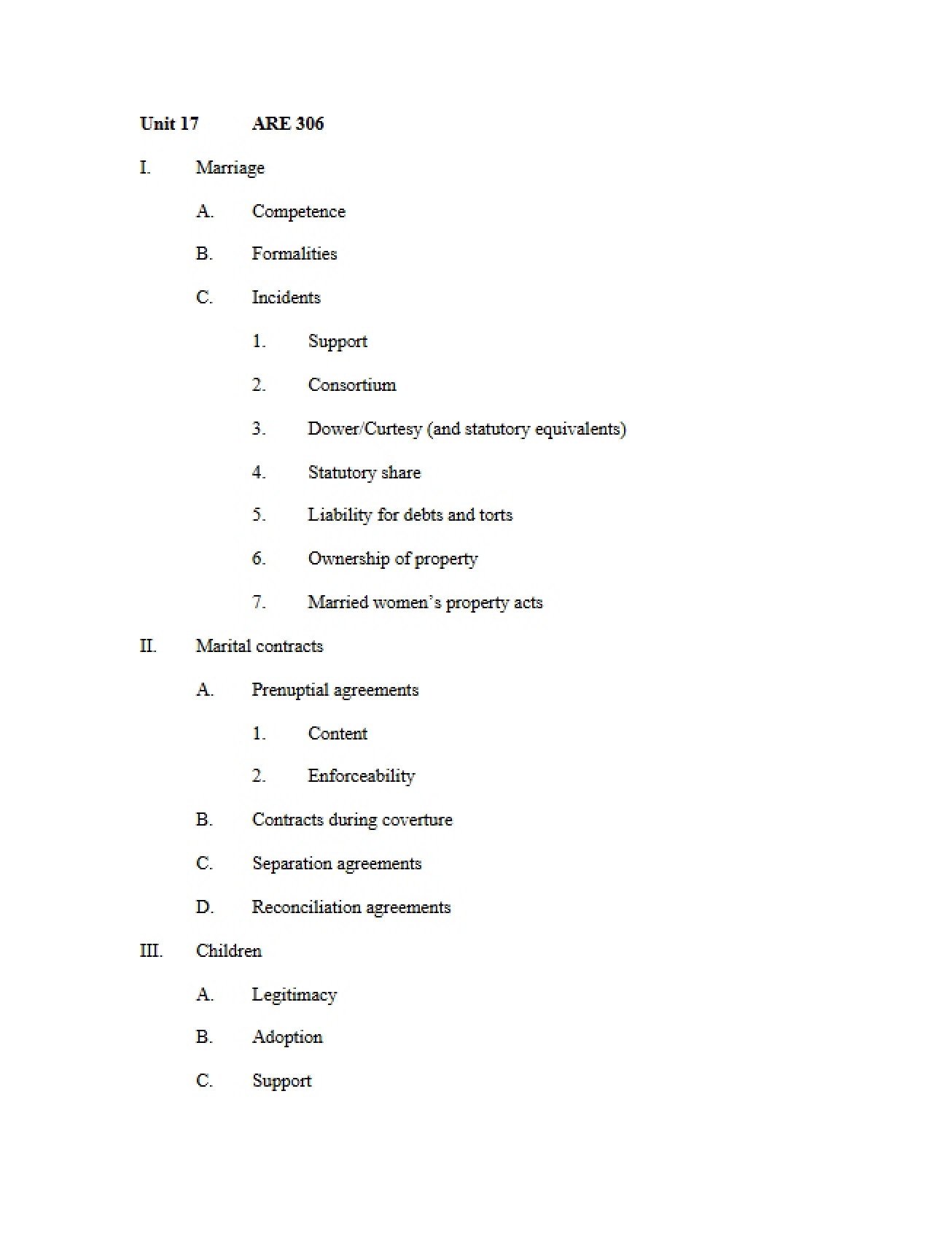 Marriage Statutes (Unit 17)
