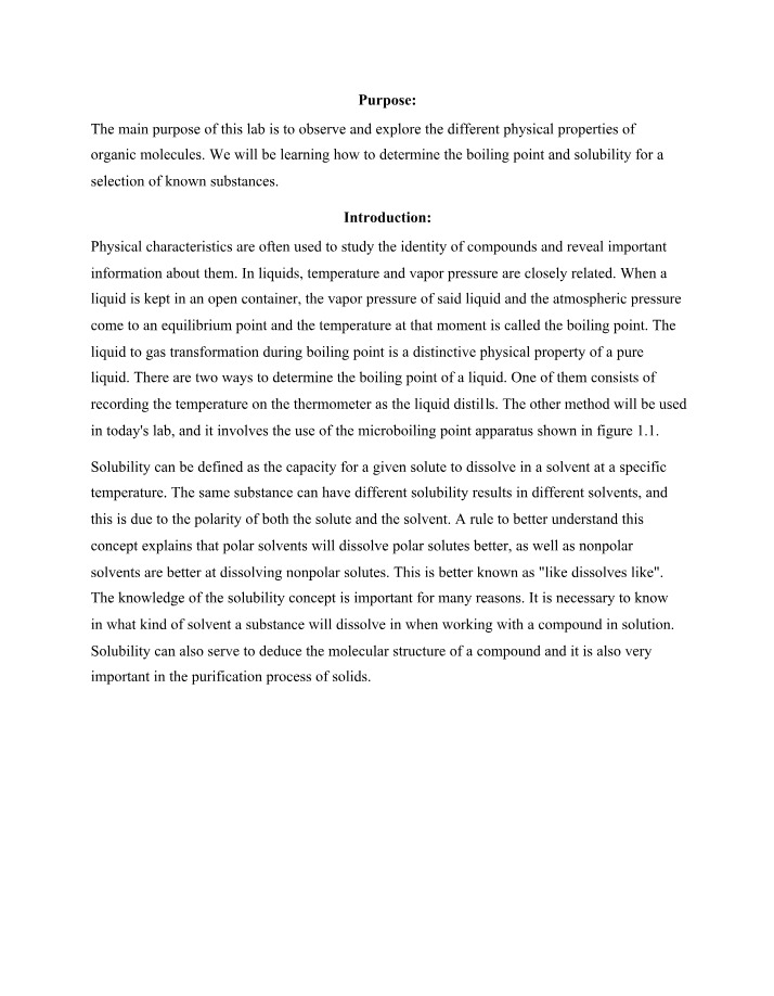 Physical Properties of Organic Molecules - Boiling Point