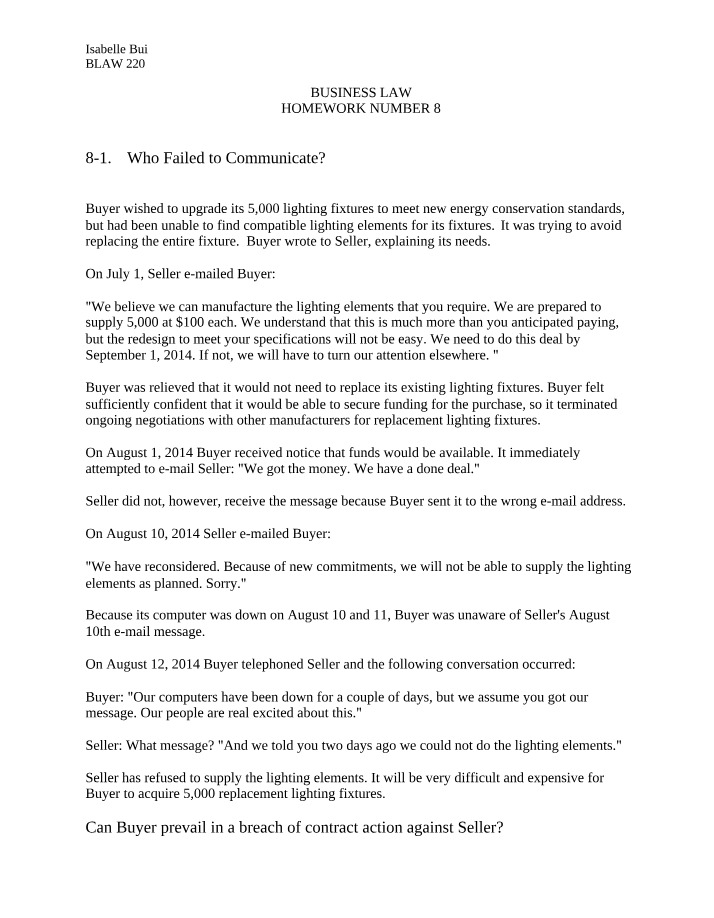 Homework 8 - Business Law
