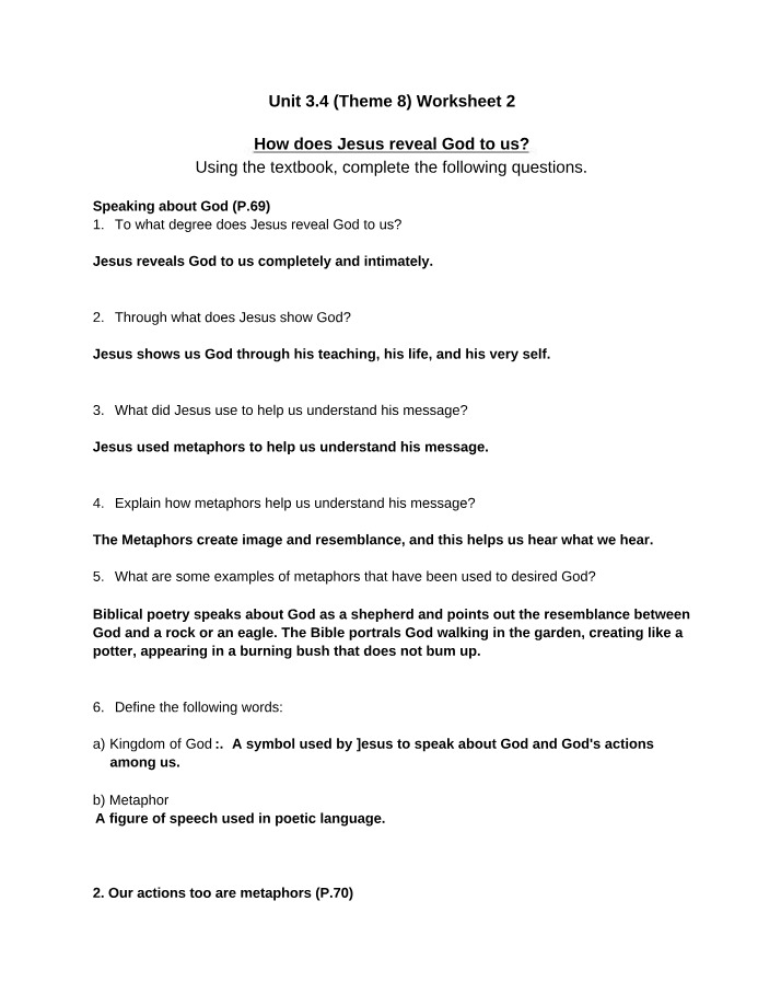 Unit 3, Lesson 4 Worksheet 2 - Theme 8