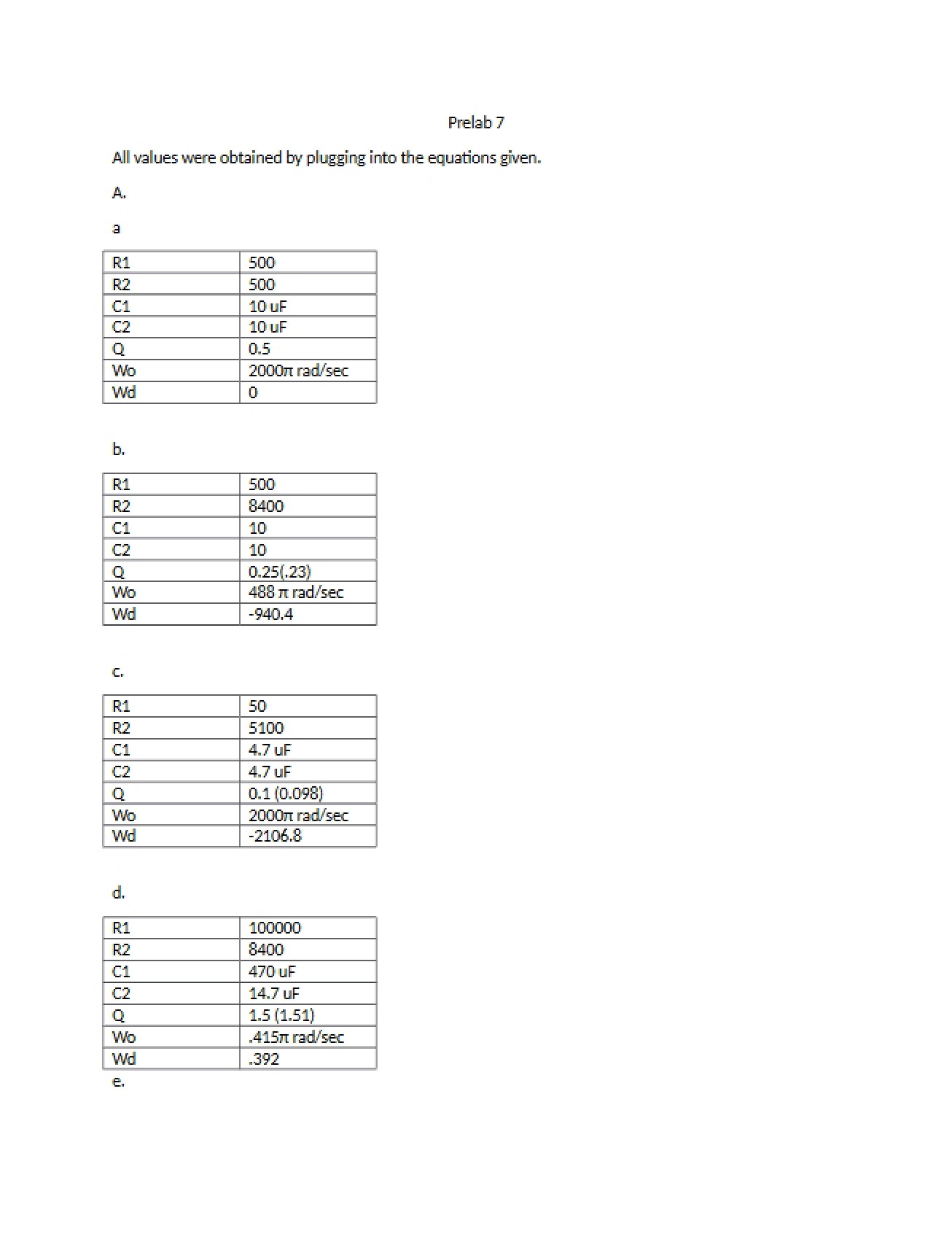 Prelab for the Seventh Electrical Circuit Theory Lab