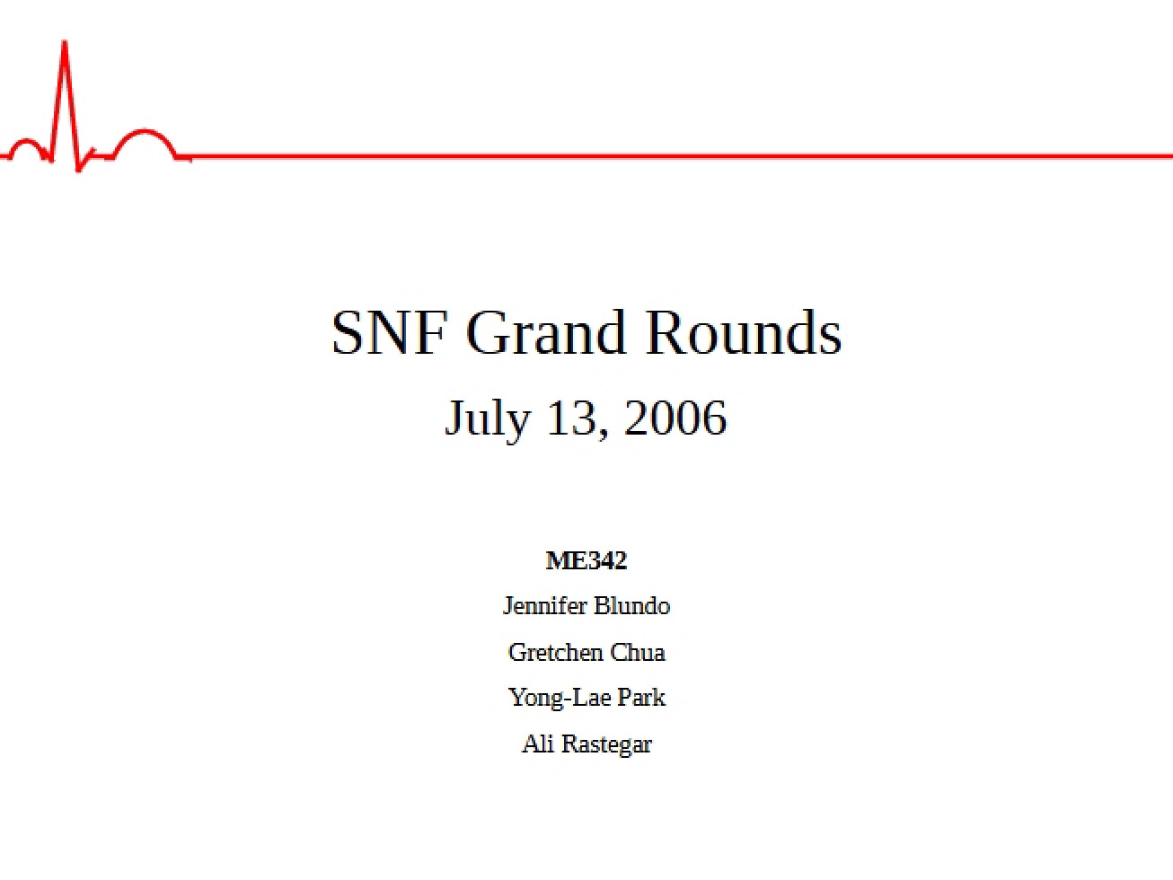 Review of SNF Grand Rounds
