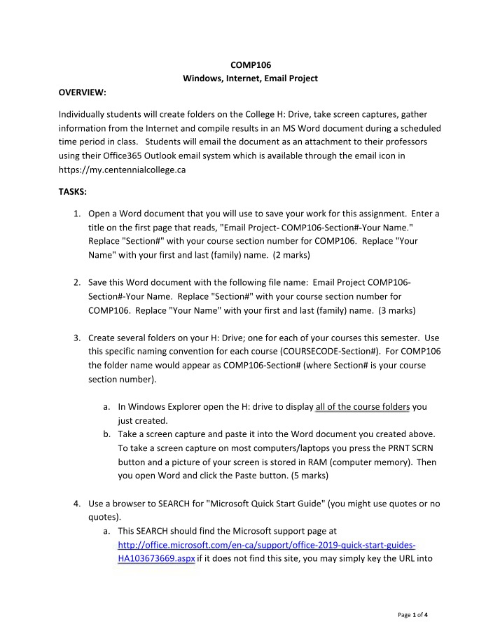 Instructions for Email Assignment