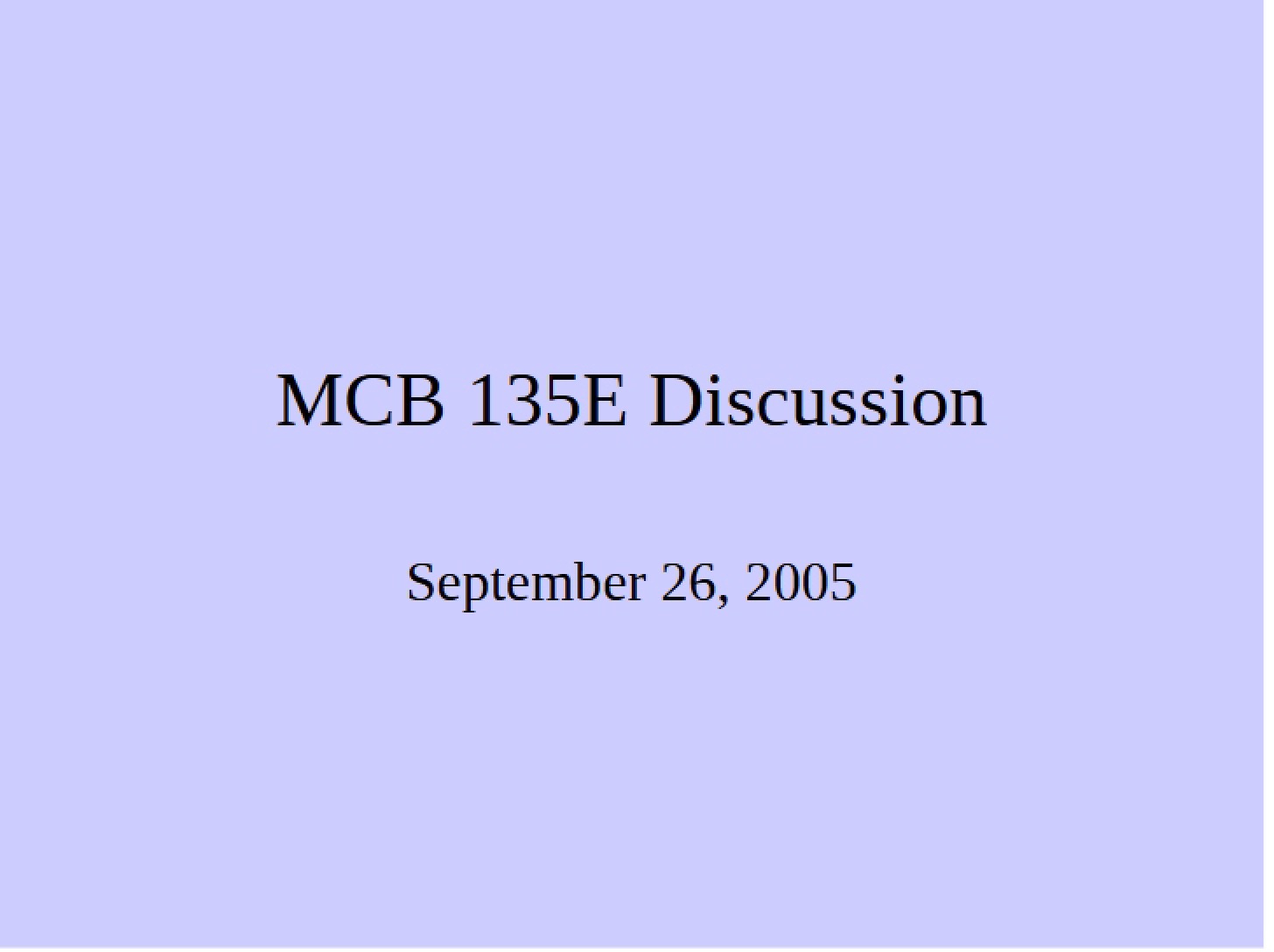 Topic Discussion