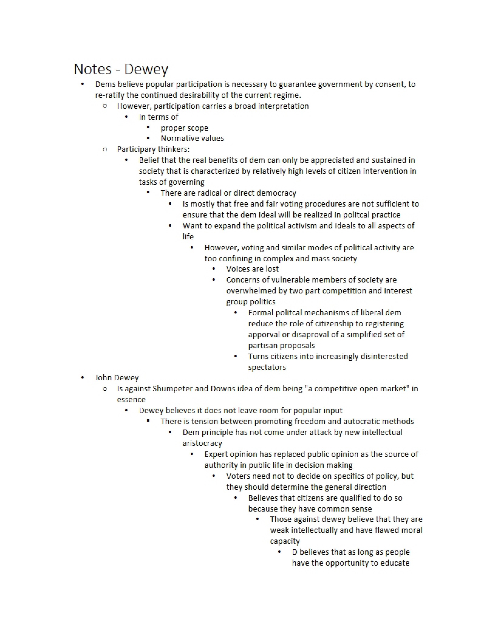 Dewey Lecture Notes