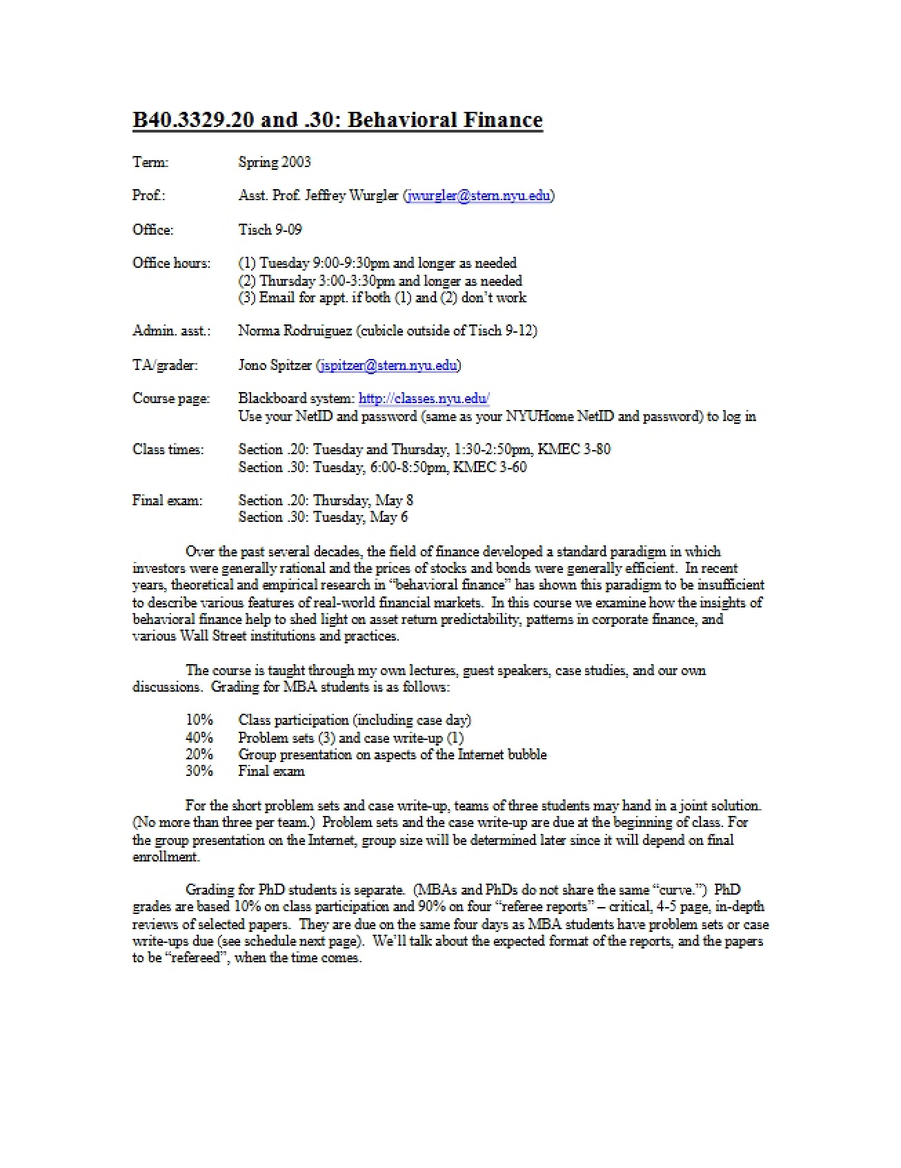Syllabus - FINC-GB 3329