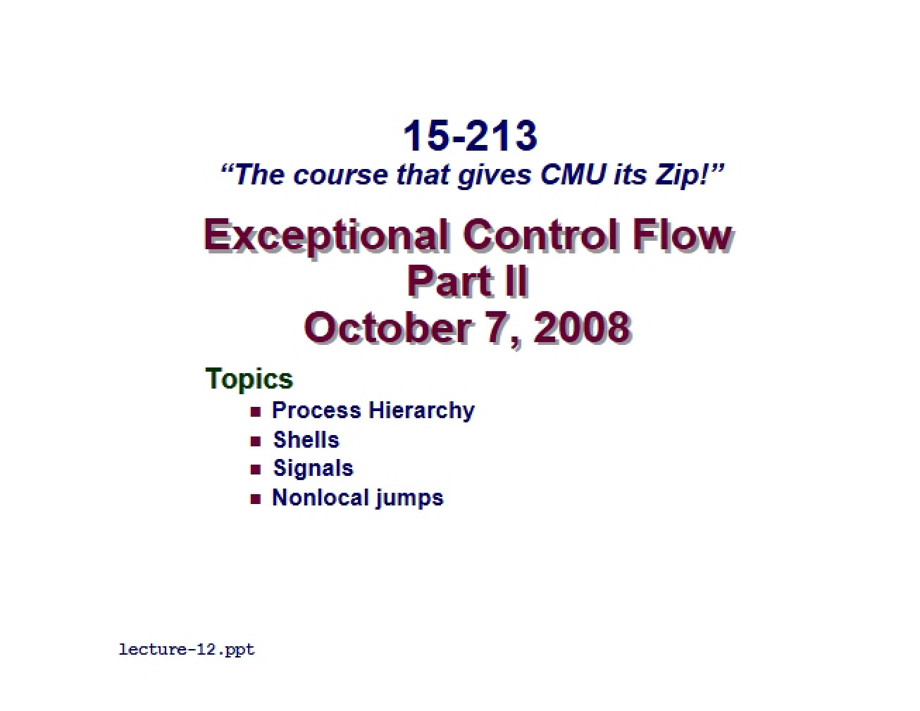 Notes from Lecture Thirty-Three