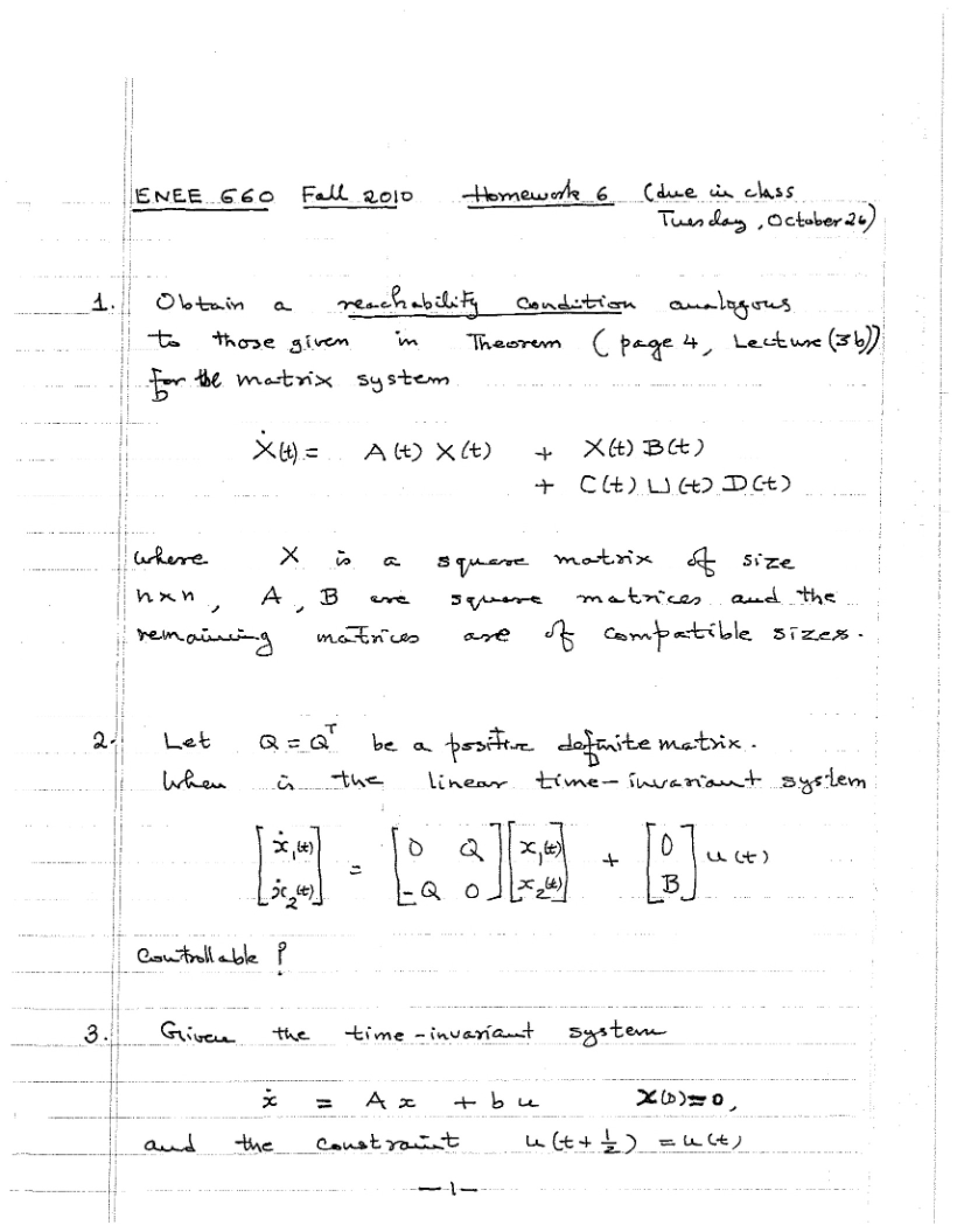 Sixth Homework Assignment