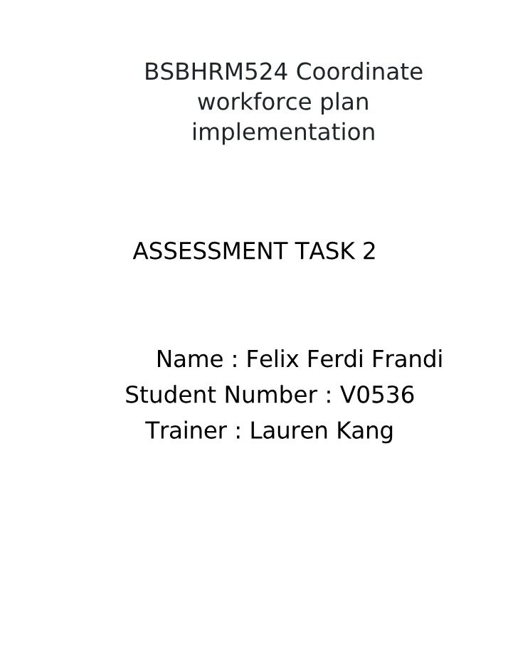 Workforce Action Plan for King Edward VII College