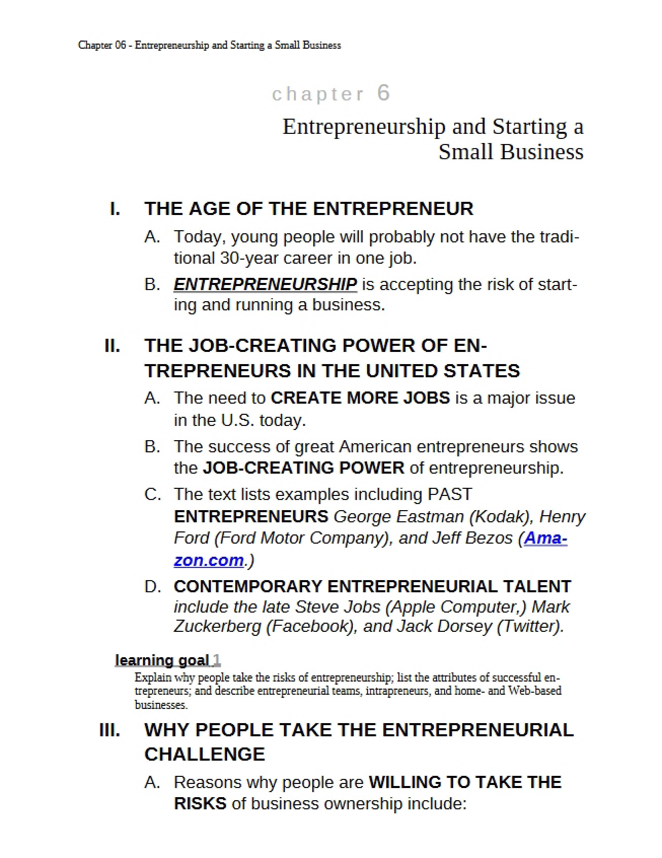 Starting a Small Business and Entrepreneurship