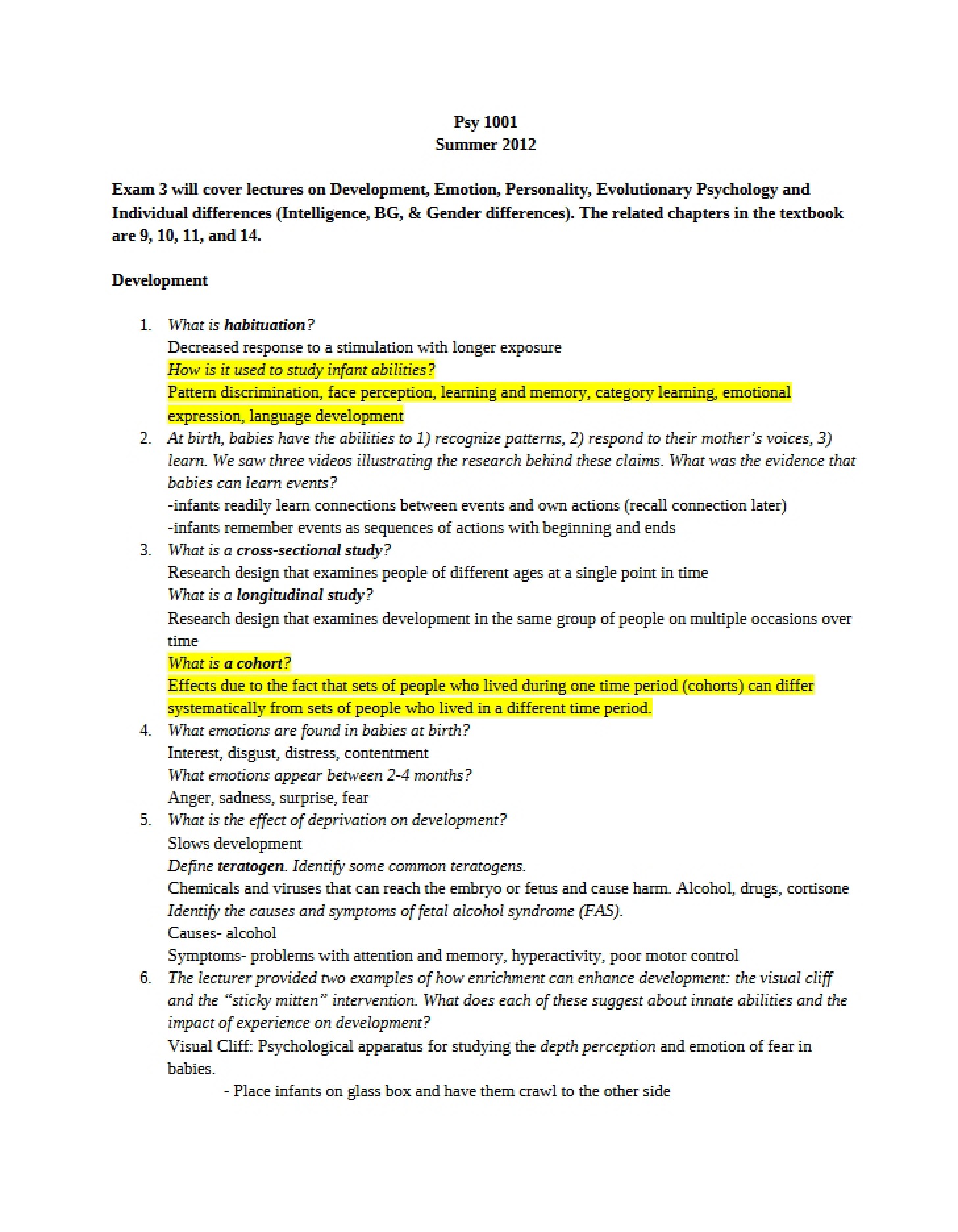 Psychological Development