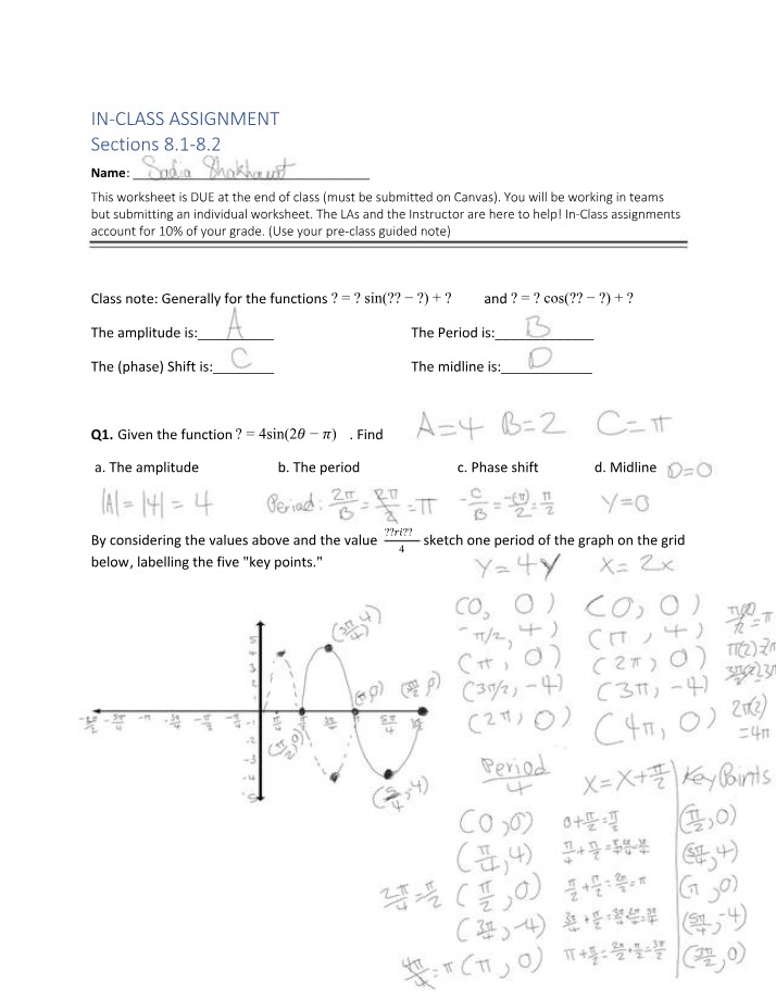 In-Class Assignment for Sections 8.1-8.2
