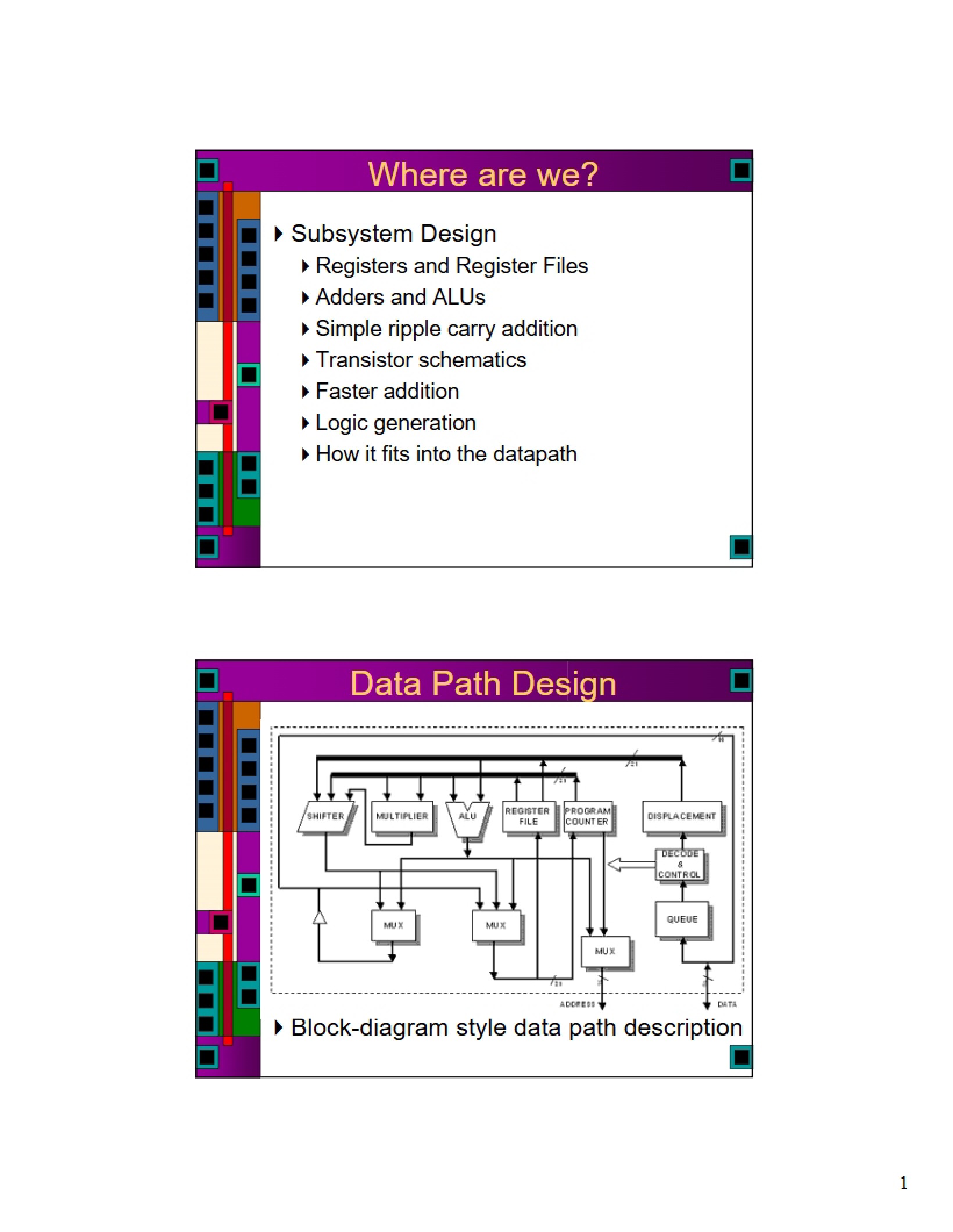 Designing Data Paths