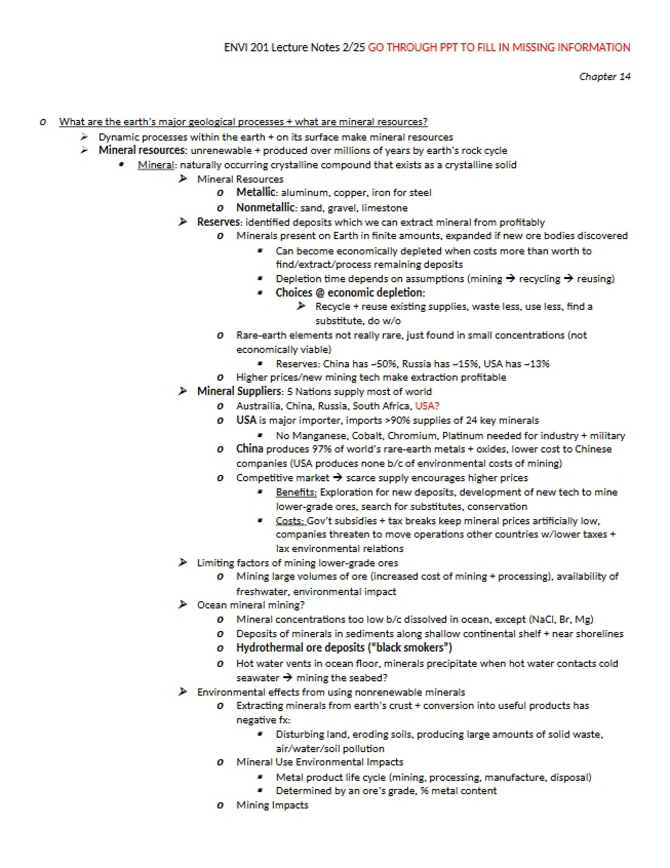 General Environmental Science Lecture Notes